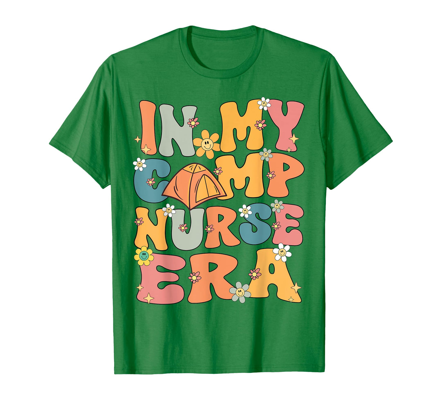 In My Camp Nurse Era Retro Groovy Summer Camp Nurse Cute Men Women Girls Kids T-Shirt