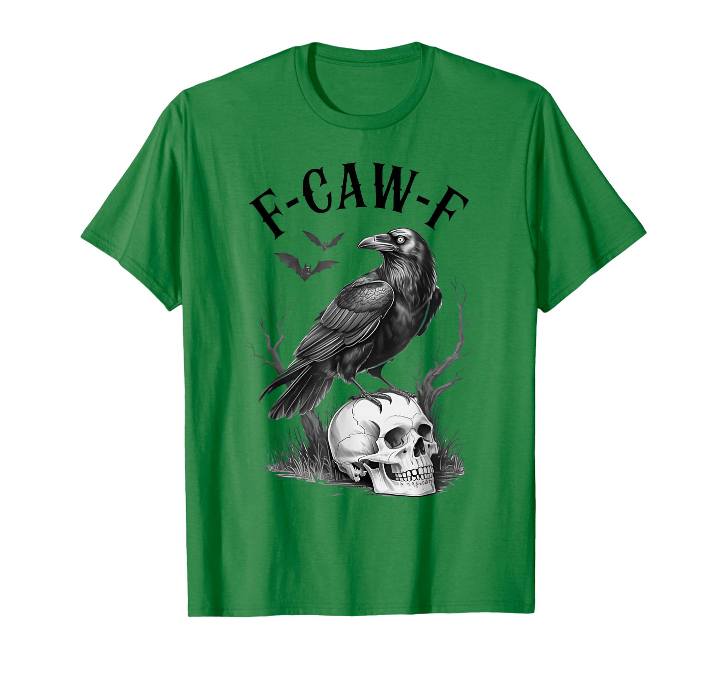 Halloween F-Caw-F Black Crow Pun Funny Bird Cawing Grunge T-Shirt