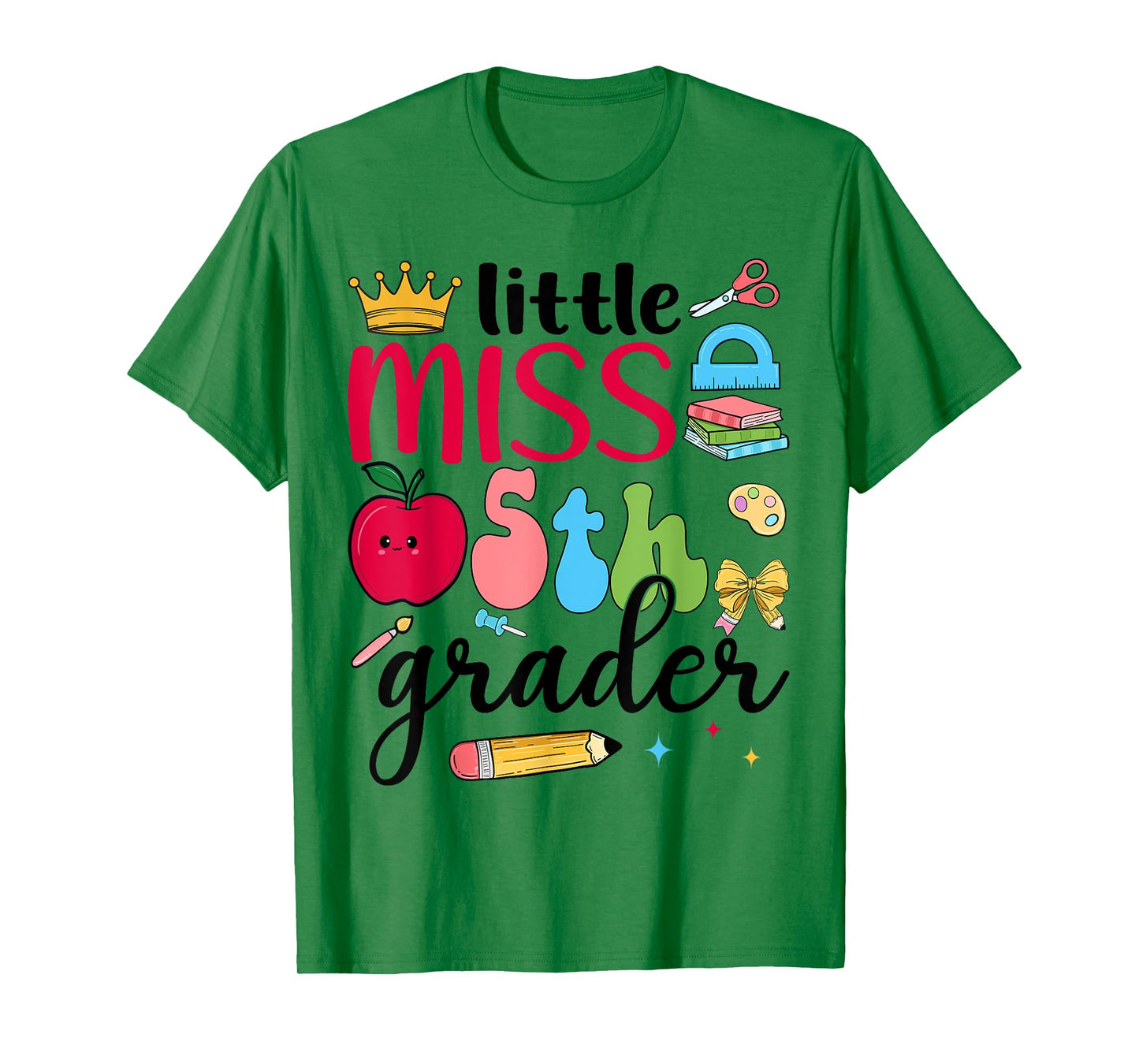 Little Miss 5th Grader Fifth Day Of School Fifth Grade Girl T-Shirt