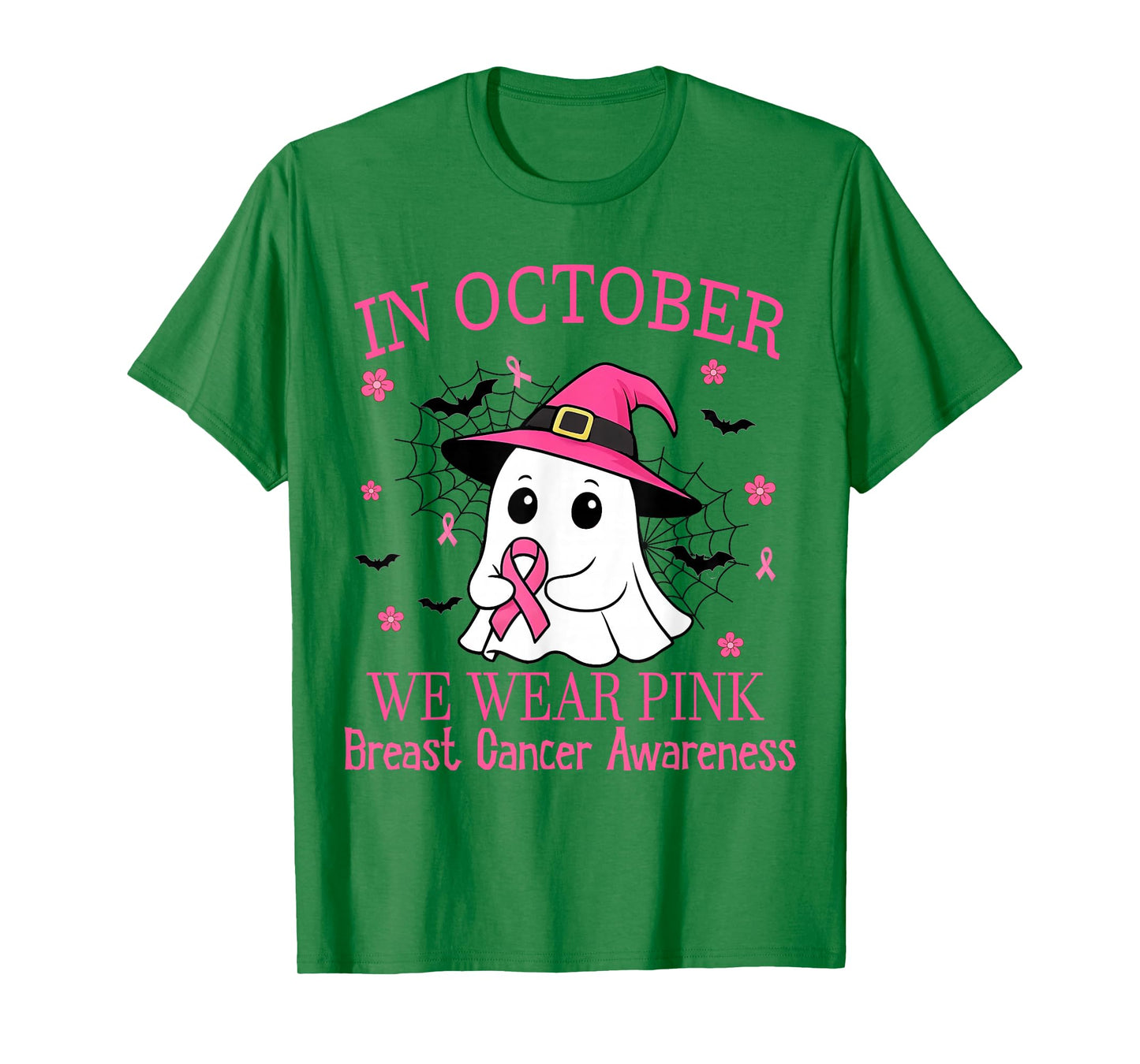 in October We Wear Pink Breast Cancer Awareness Women Girls T-Shirt