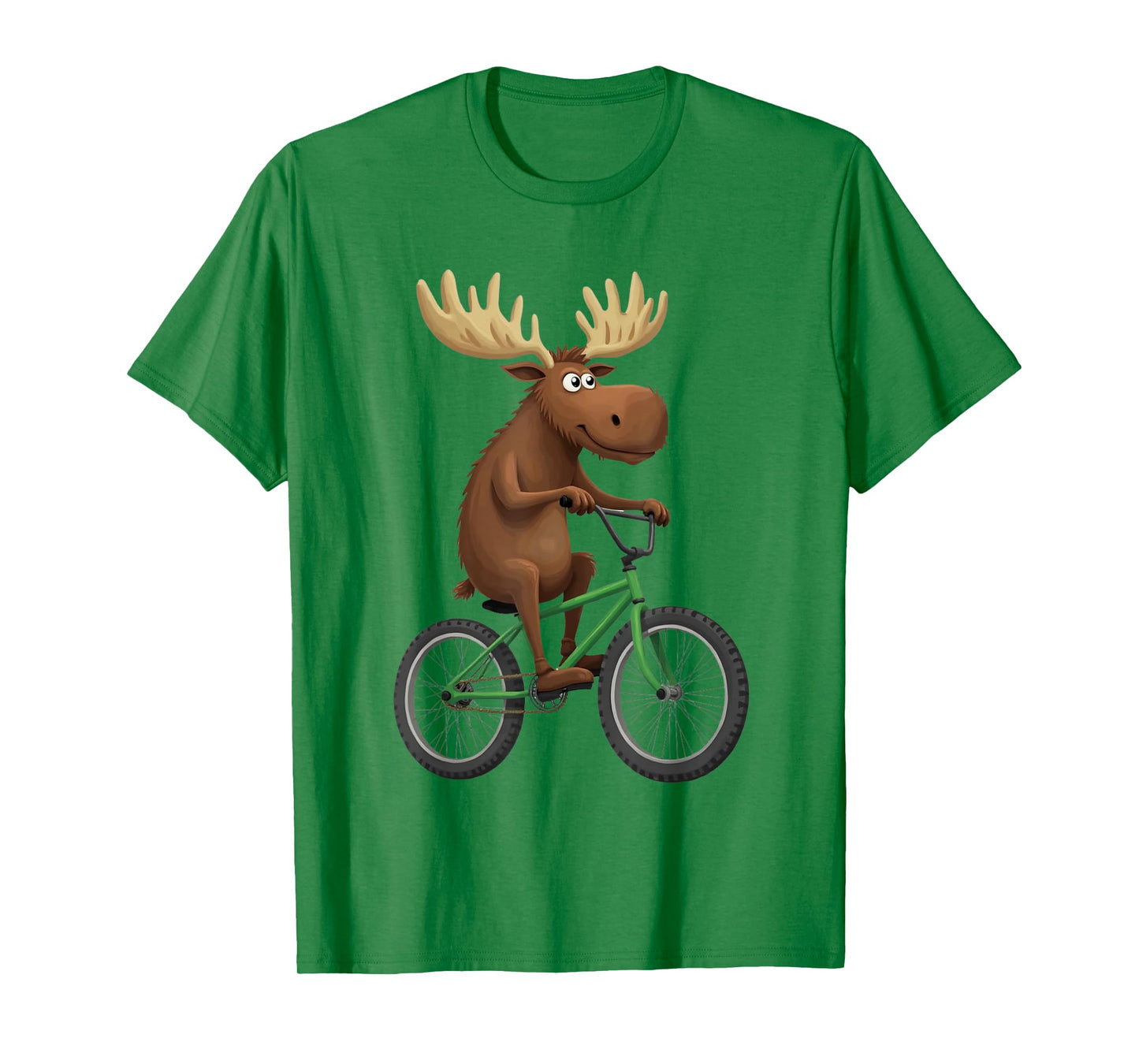 Cute Moose Riding a Bicycle Adorable Cyclist T-Shirt