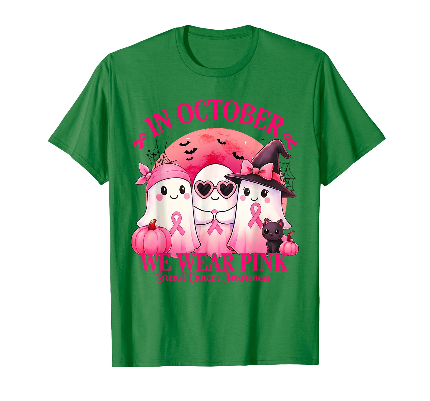 Breast Cancer Halloween Women in October We Wear Pink T-Shirt