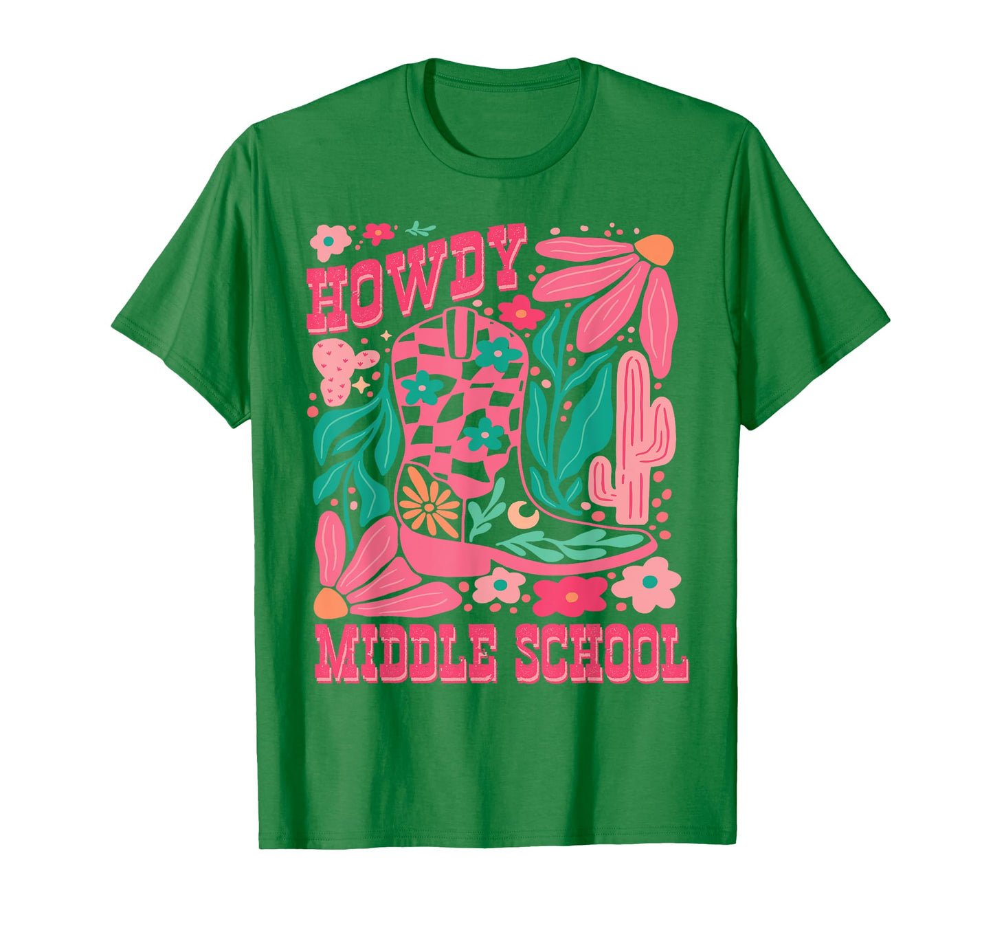 Howdy Middle School Western Girl Country Rodeo Pink Cowgirl T-Shirt
