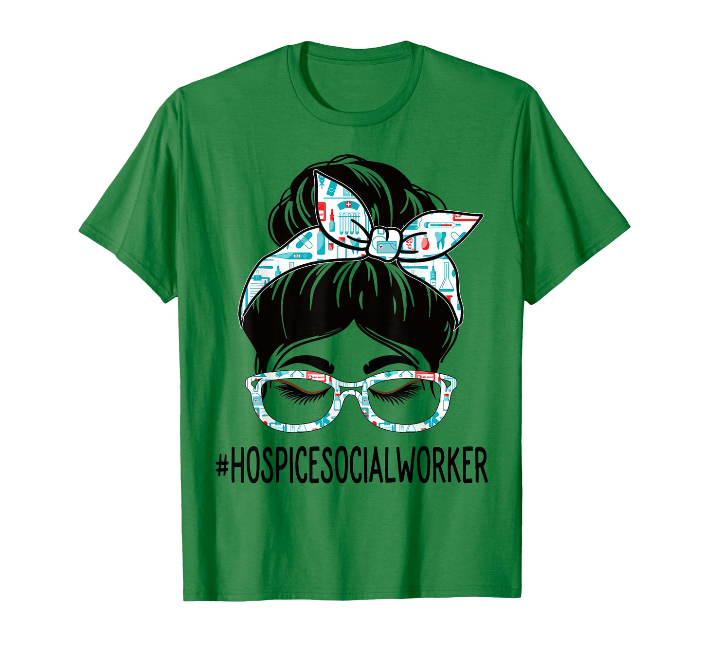 Hospice Social Worker Week Appreciation Day Women Messy Bun T-Shirt