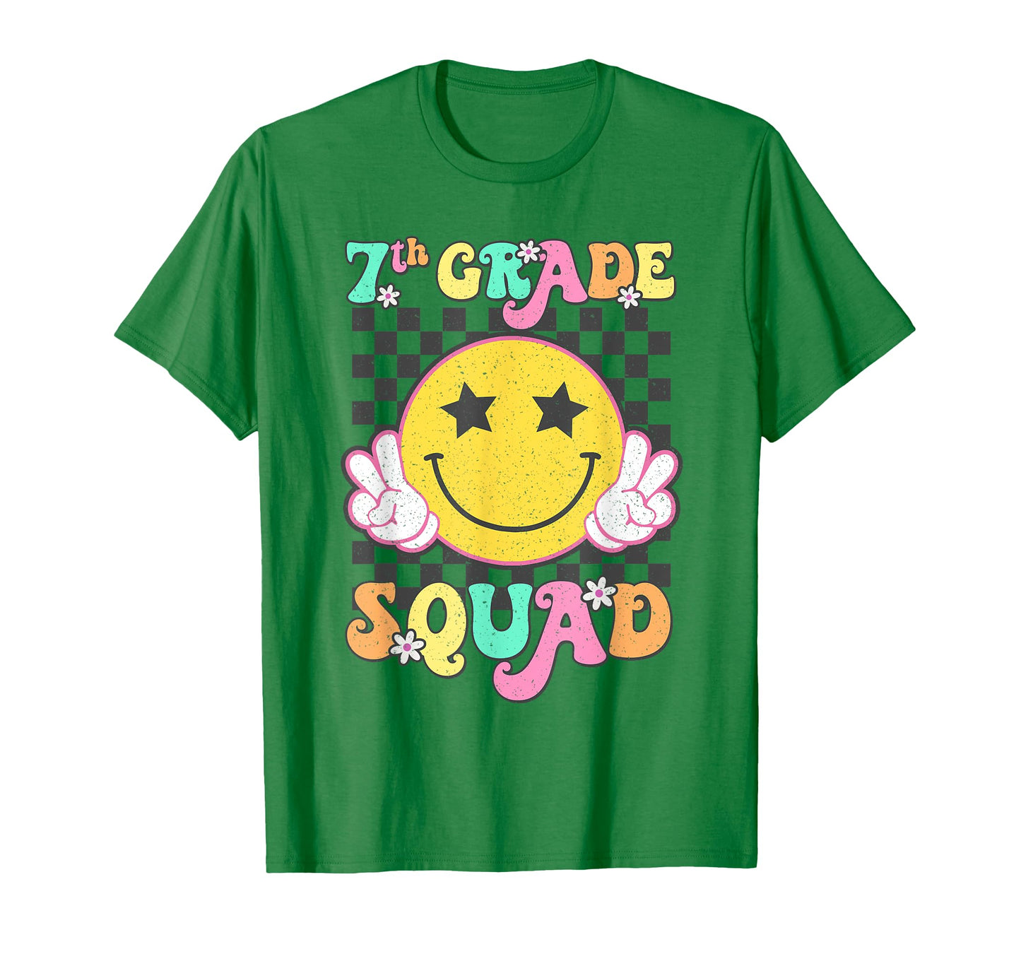 Seventh Grade Squad Smile Retro Back To School 7th Grade T-Shirt