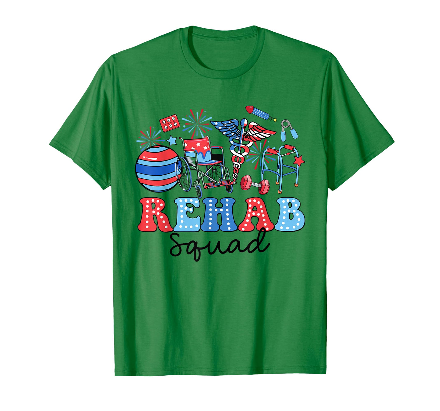 Retro Rehab Squad American Flag Rehab Nurse 4th Of July Women Men T-Shirt