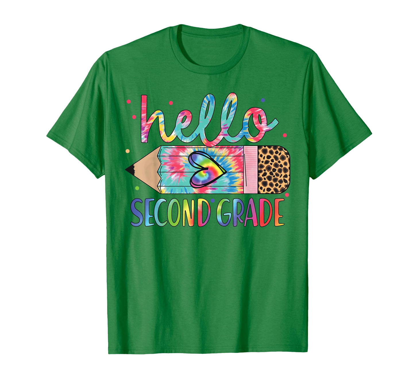 Hello Second Grade Pencil Tie Dye Back To School 2nd Grade T-Shirt