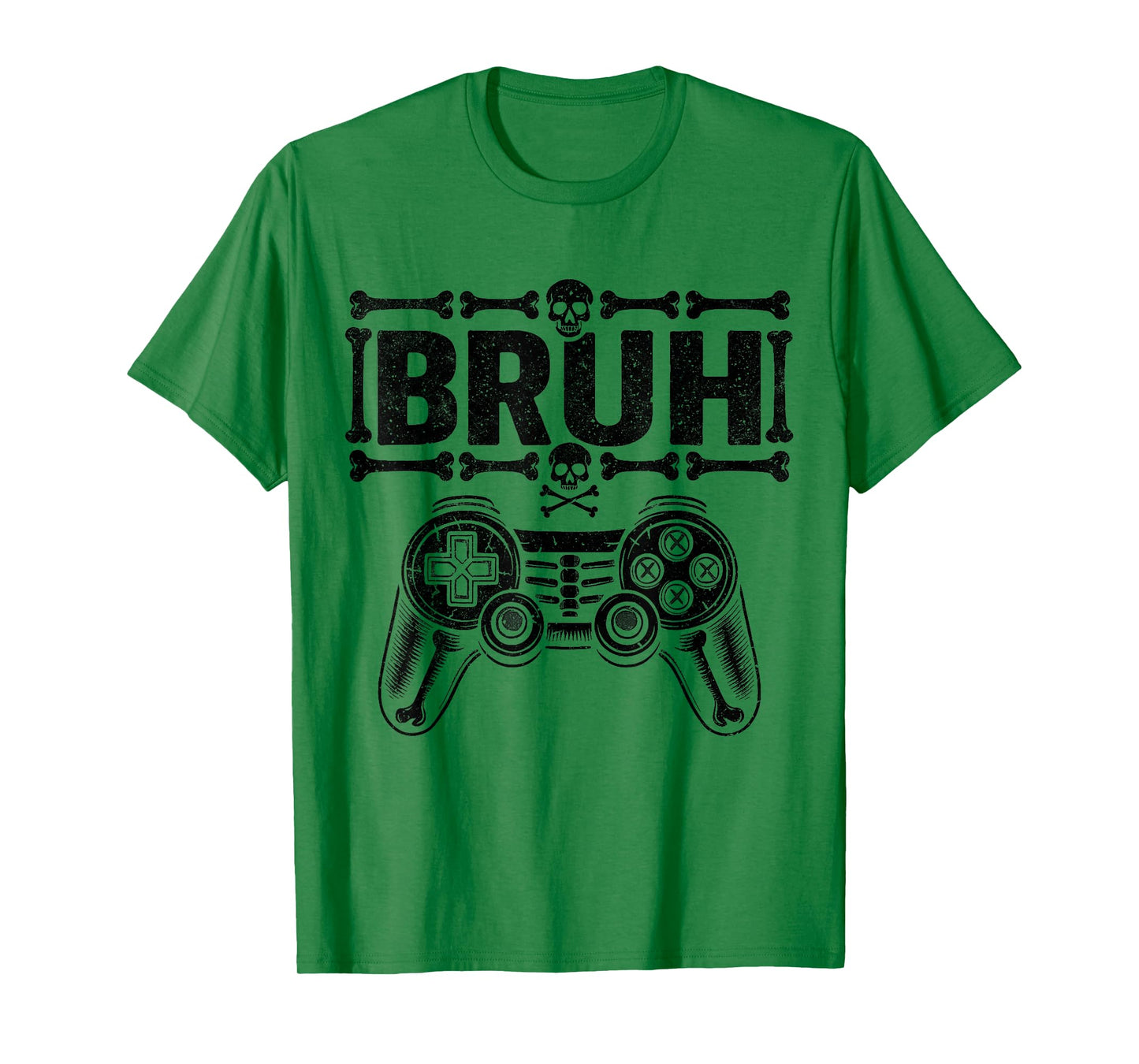 Halloween Skeleton Gamer Bruh Funny Video Gaming Kids T-Shirt