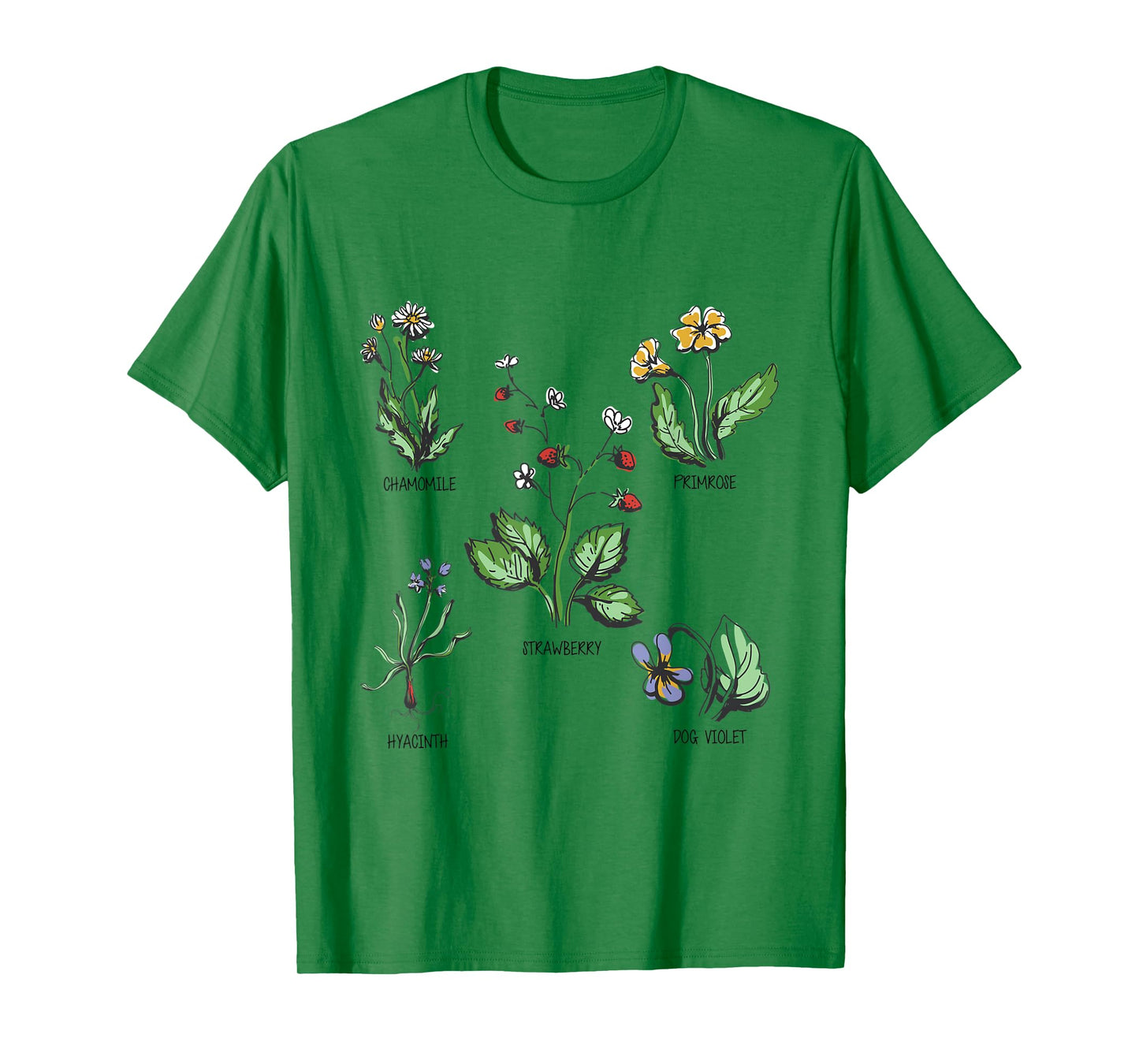 Garden plants in pastel colours for nature lovers botany T-Shirt