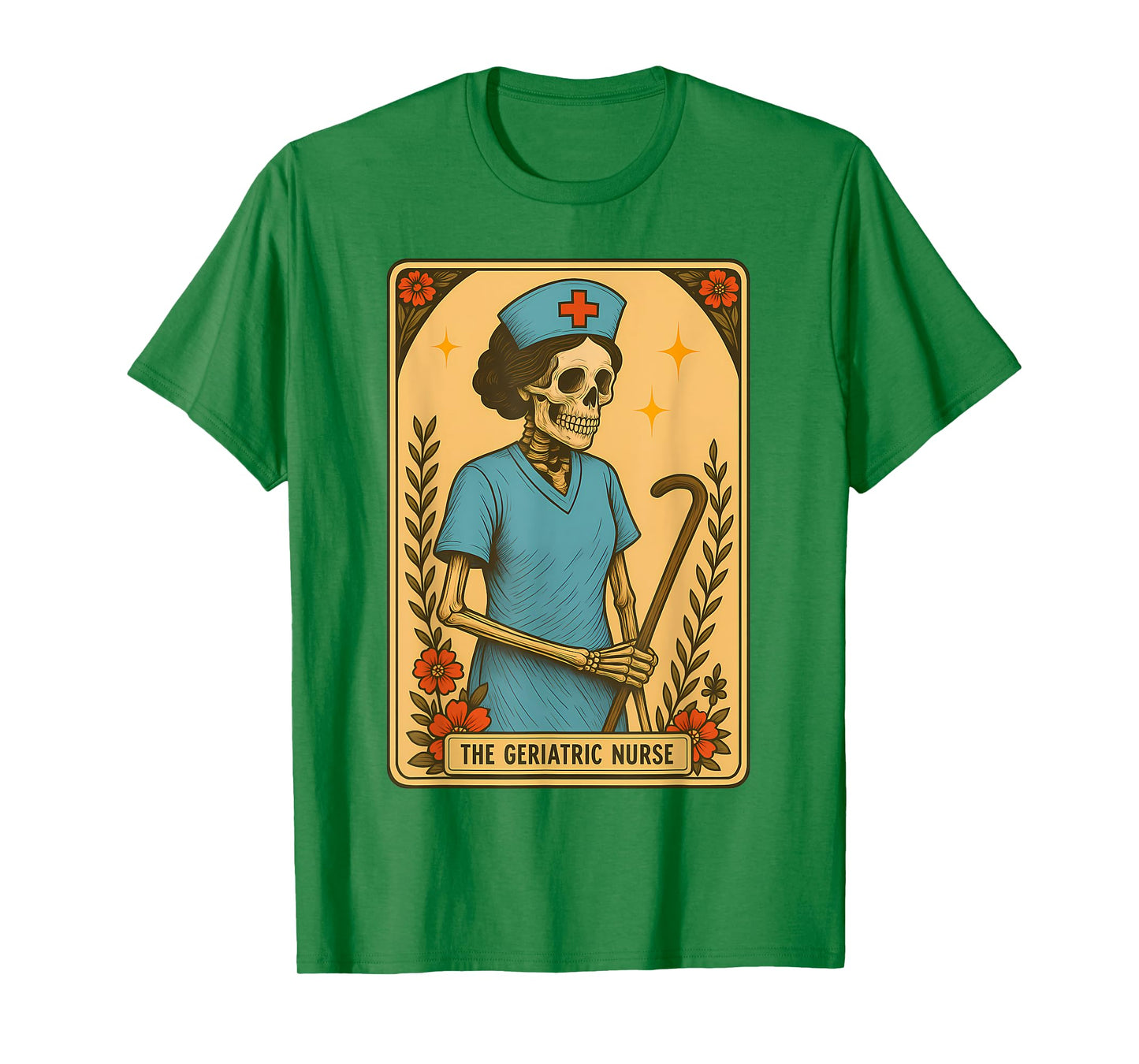 Geriatric Nurse Tarot Card Skeleton Medical Student Nursing T-Shirt