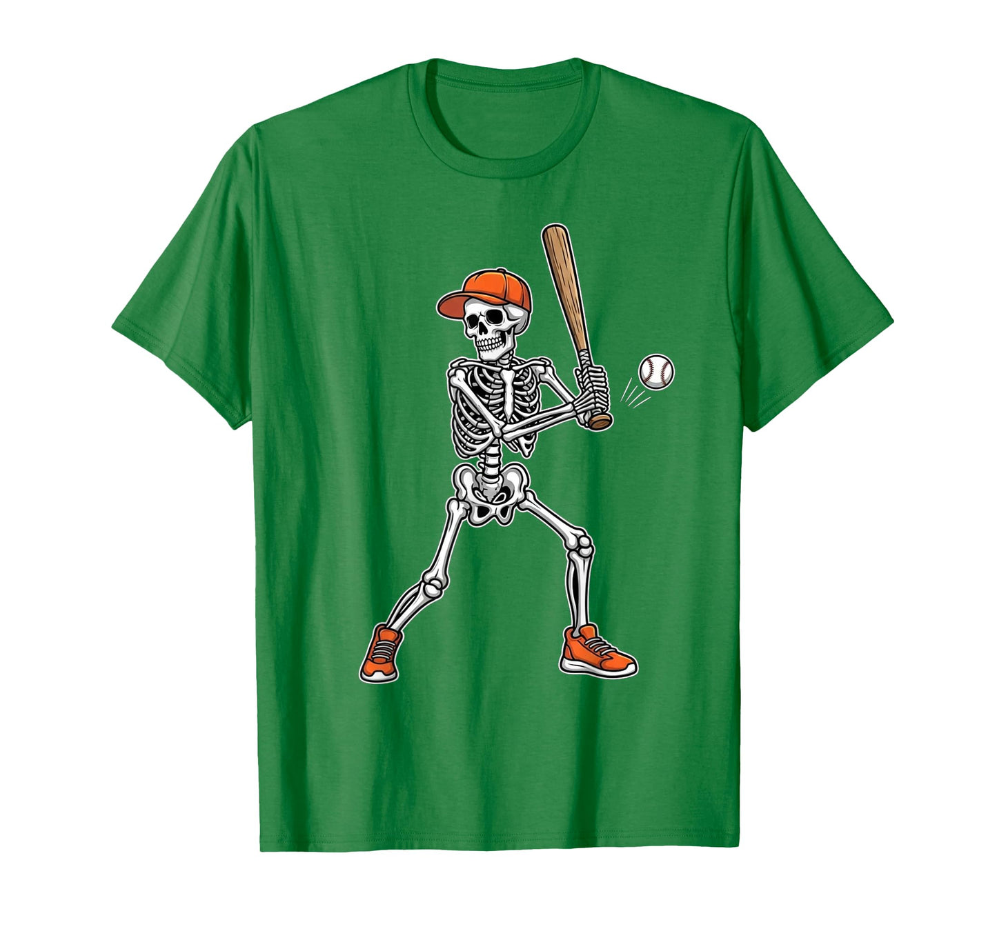 Skeleton Baseball Player Lemon Yellow T-Shirt