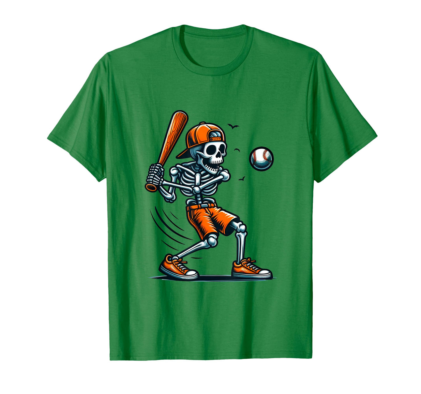 Skeleton Baseball Halloween Funny Spooky Player Baseball T-Shirt