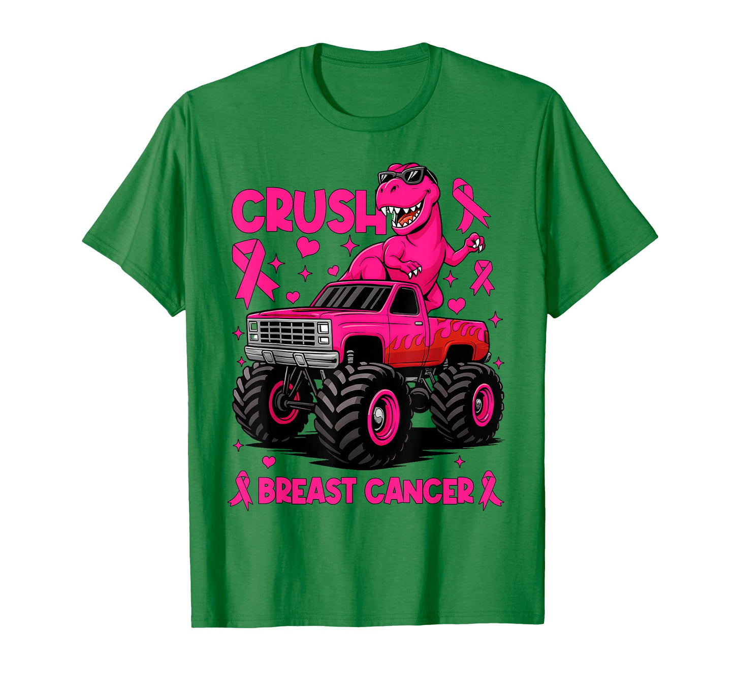 Crush Breast Cancer Awareness Monster Truck Toddler Boy Kids T-Shirt