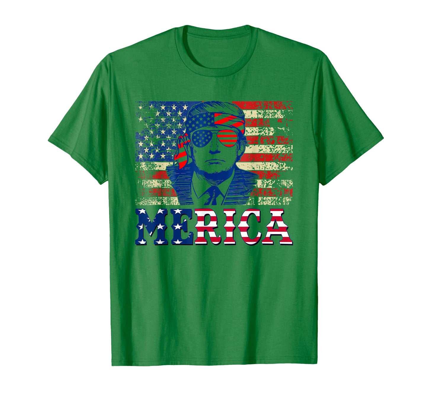 TRUMP MERICA Shirts Fourth 4th Of July Trump American Flag T-Shirt