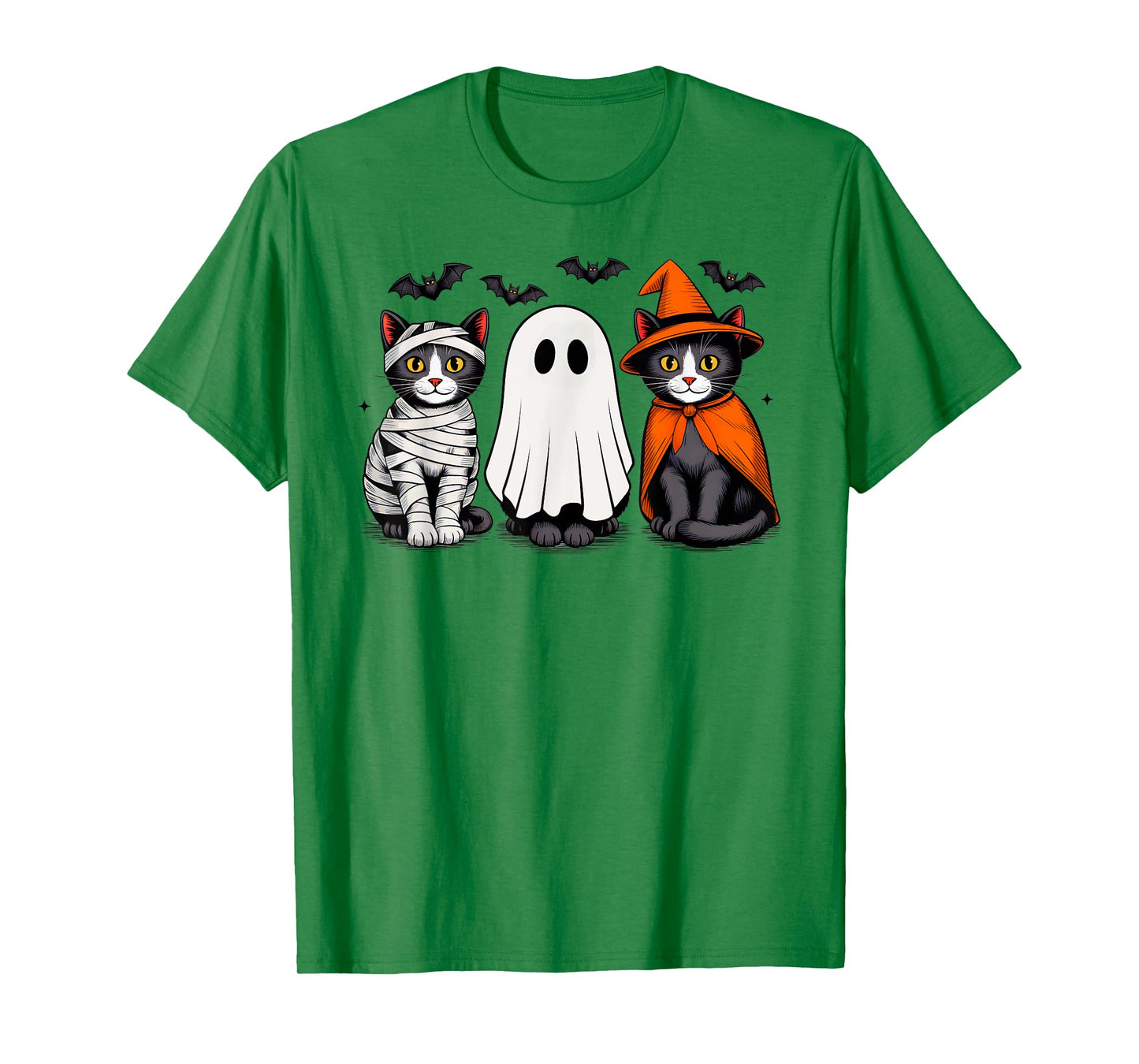 Cute Ghost Black Cat Halloween Witch Mummy Pumpkin Season T-Shirt
