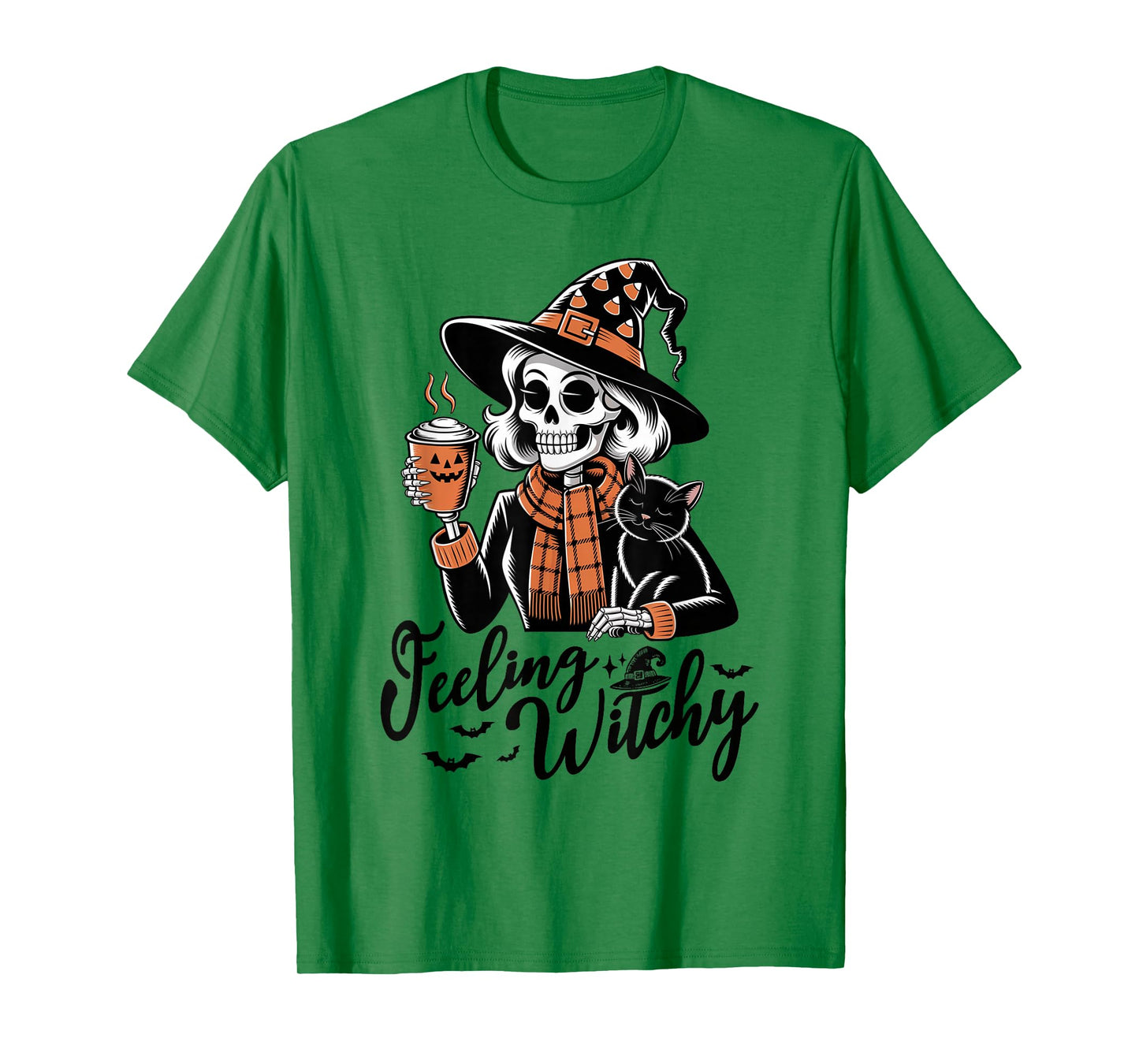 Feeling Witchy Halloween Pumpkin Spice Latte Funny T-Shirt