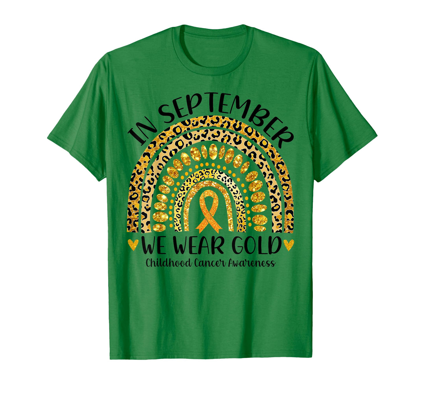 in September We Wear Gold Rainbow Childhood Cancer Awareness T-Shirt