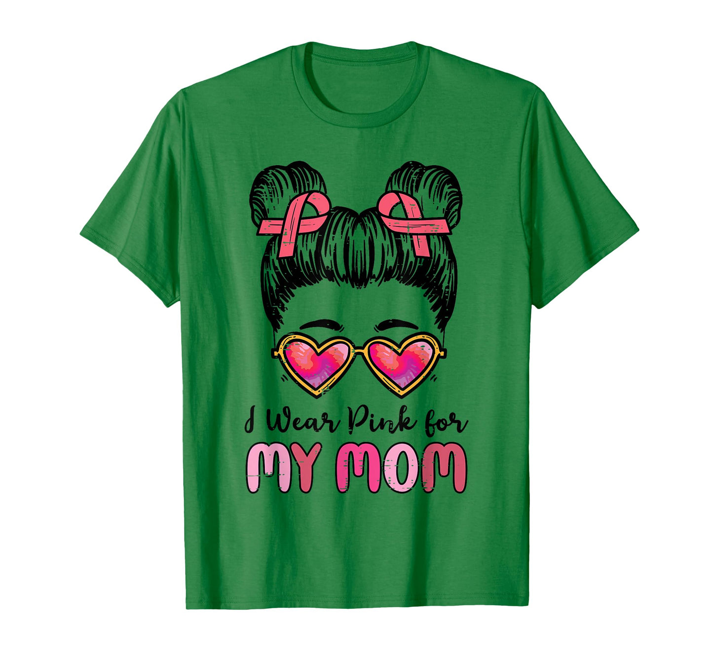 I Wear Pink For My Mom Breast Cancer Awareness Girls Kids T-Shirt