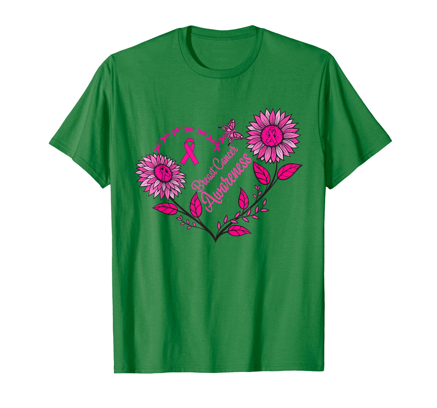 Sunflower Breast Cancer Shirts Pink RibbonMen Women T-Shirt