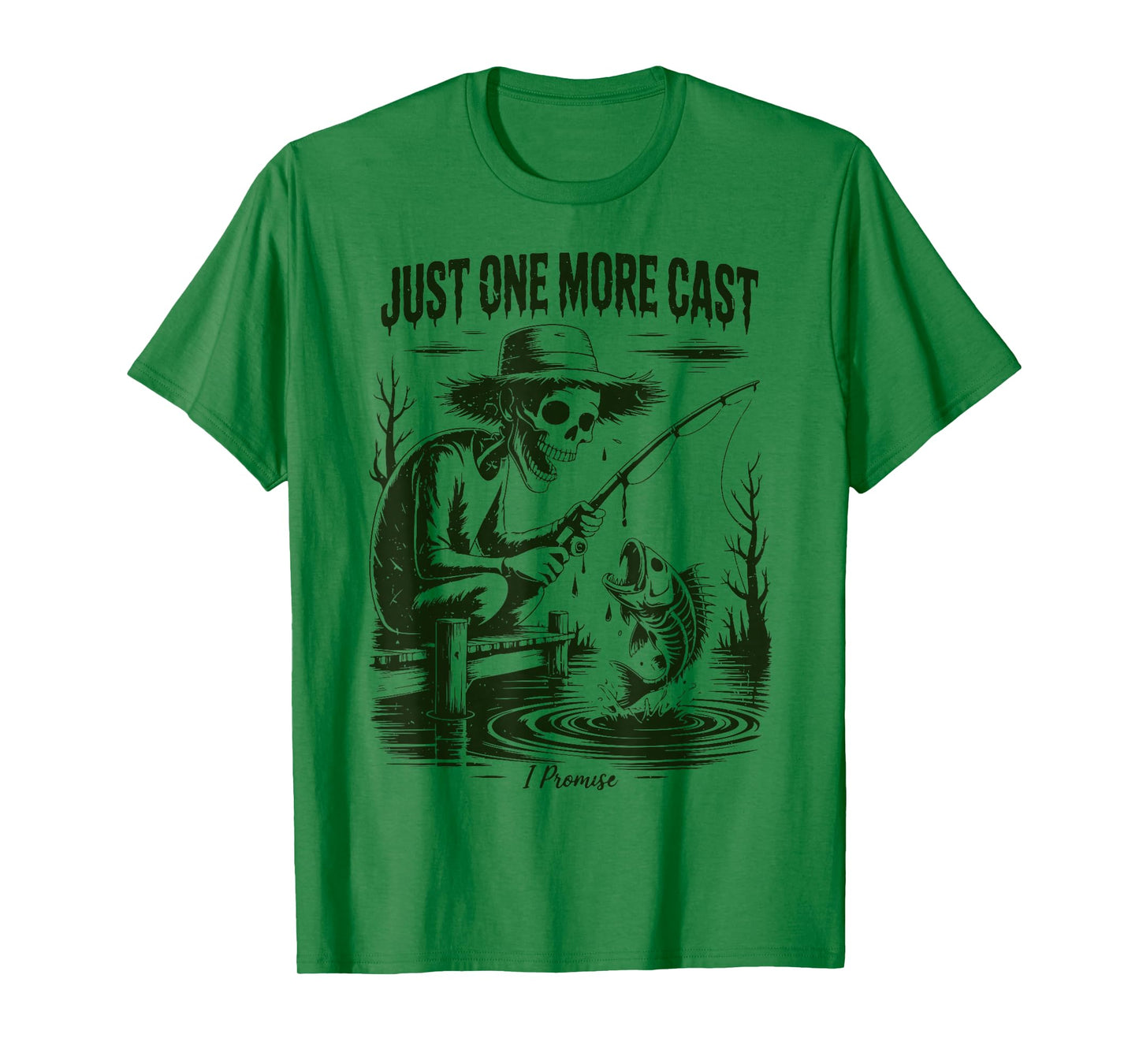 Just One More Cast Skeleton Fishing Halloween Best Fisherman T-Shirt
