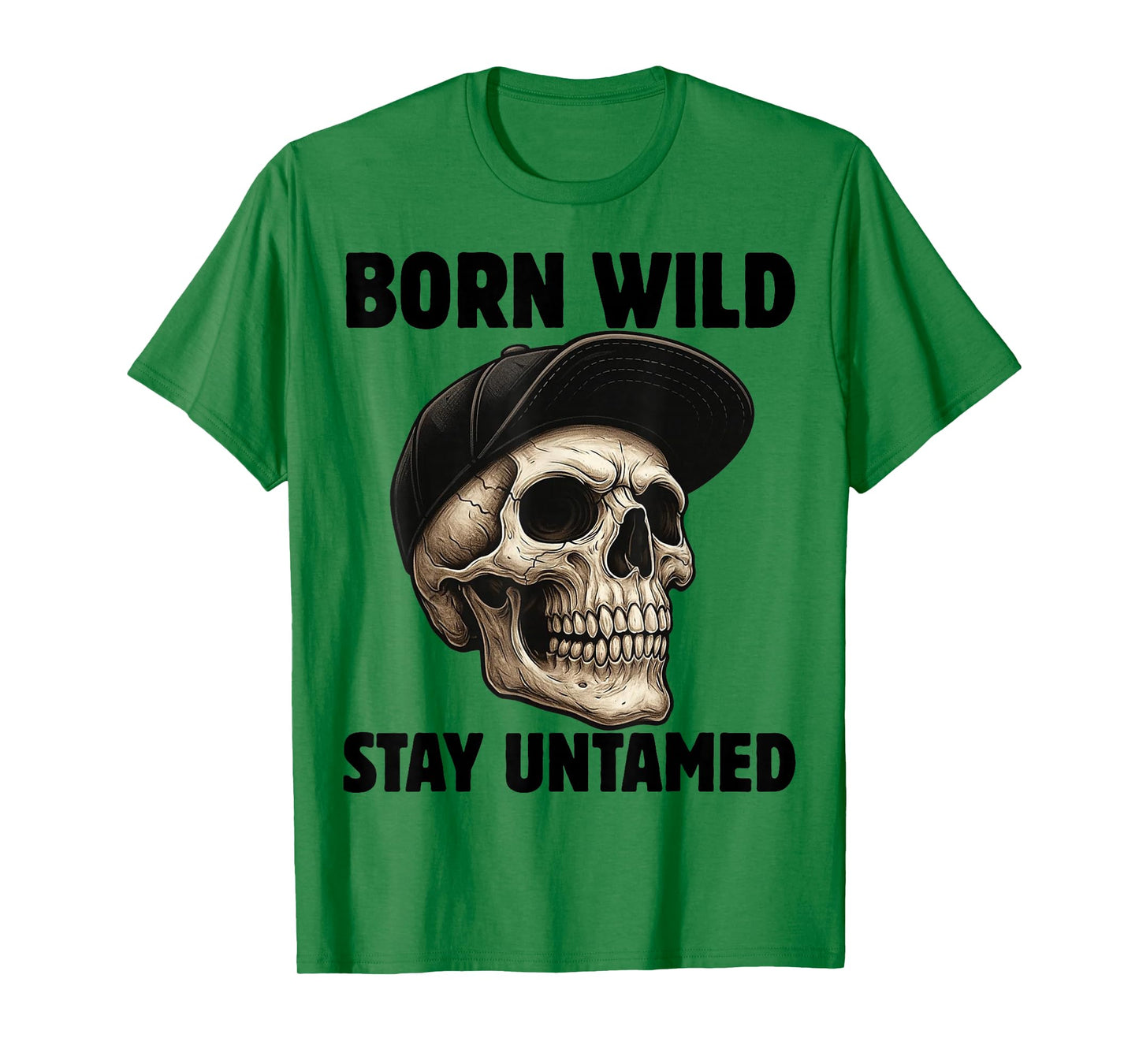 Skull in Cap Street Style Urban Art Skeleton T-Shirt