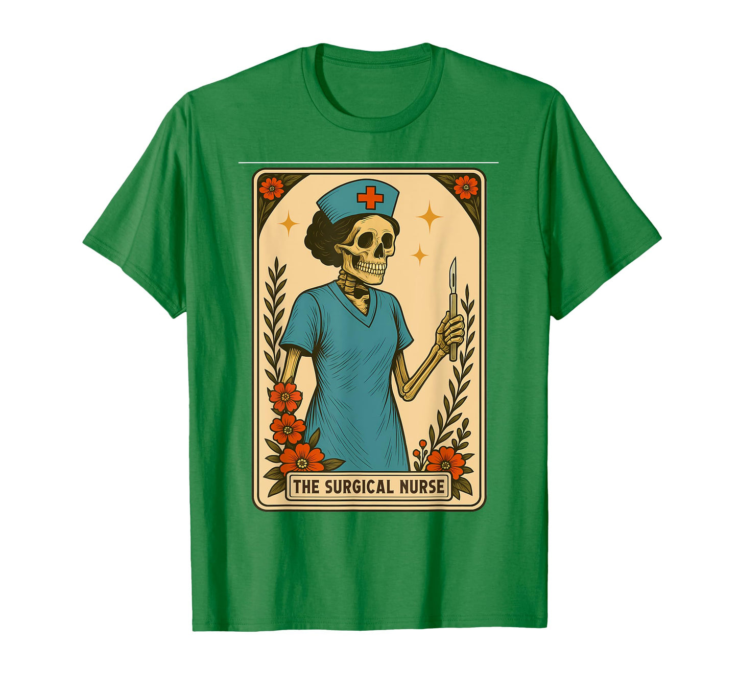 Surgical Nurse Tarot Card Nursing Medical Student Skeleton T-Shirt
