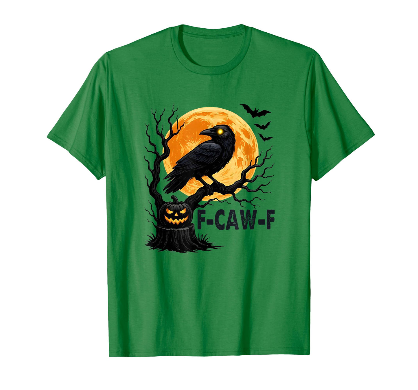 F-Caw-F Black Crow Pun Funny Bird Cawing Grunge Halloween T-Shirt