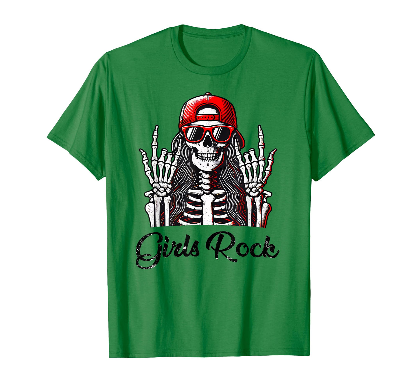 Girls Rock Rock'n Roll Girl Skeleton Rocker Cool Punk Rock T-Shirt