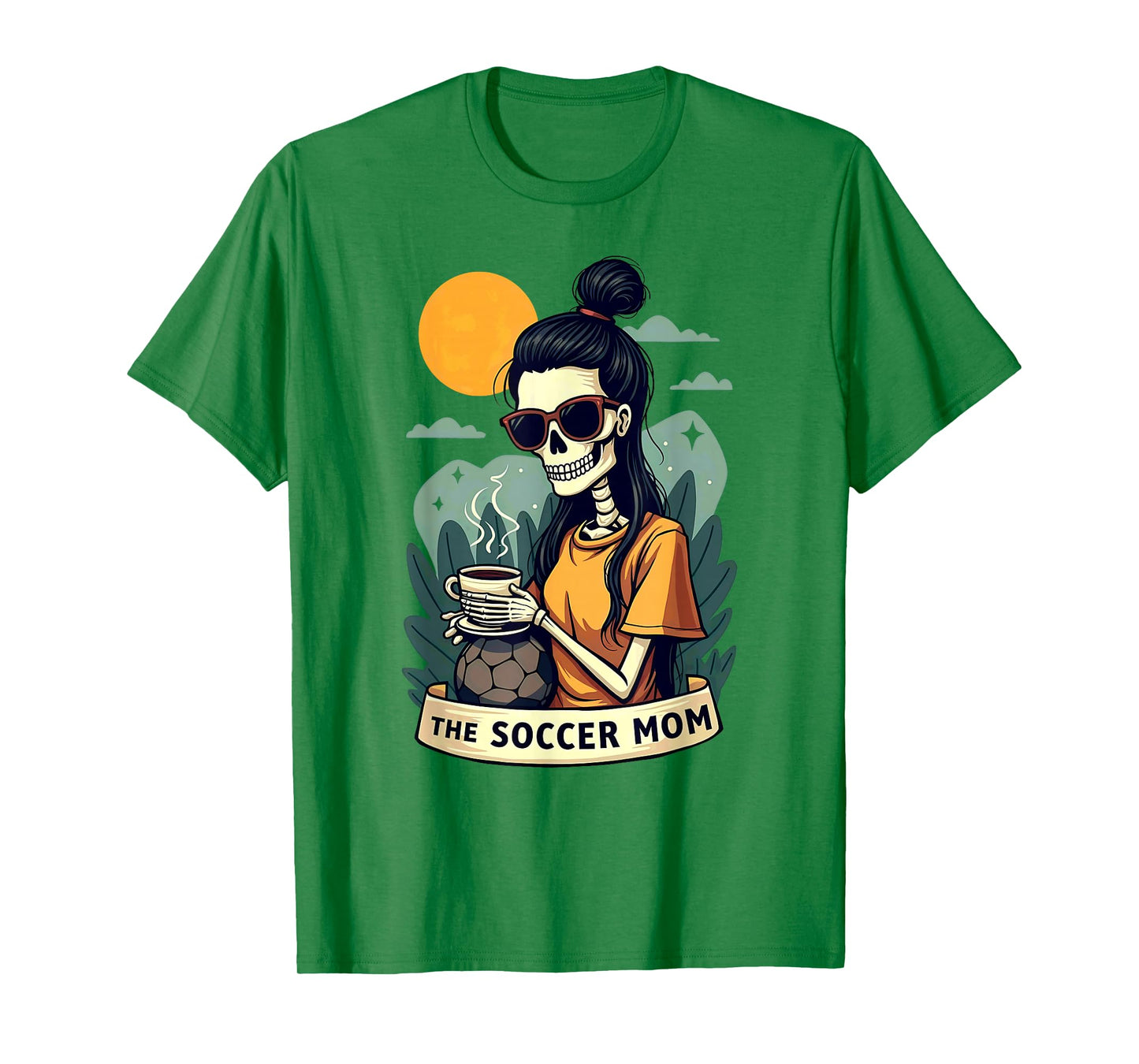 Gothic Tarot Card Skeleton Coffee Soccer Mom T-Shirt
