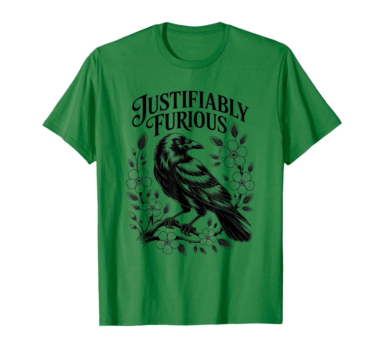 Justifiably Furious Crow Anti-Patriarchy Raven Feminist T-Shirt