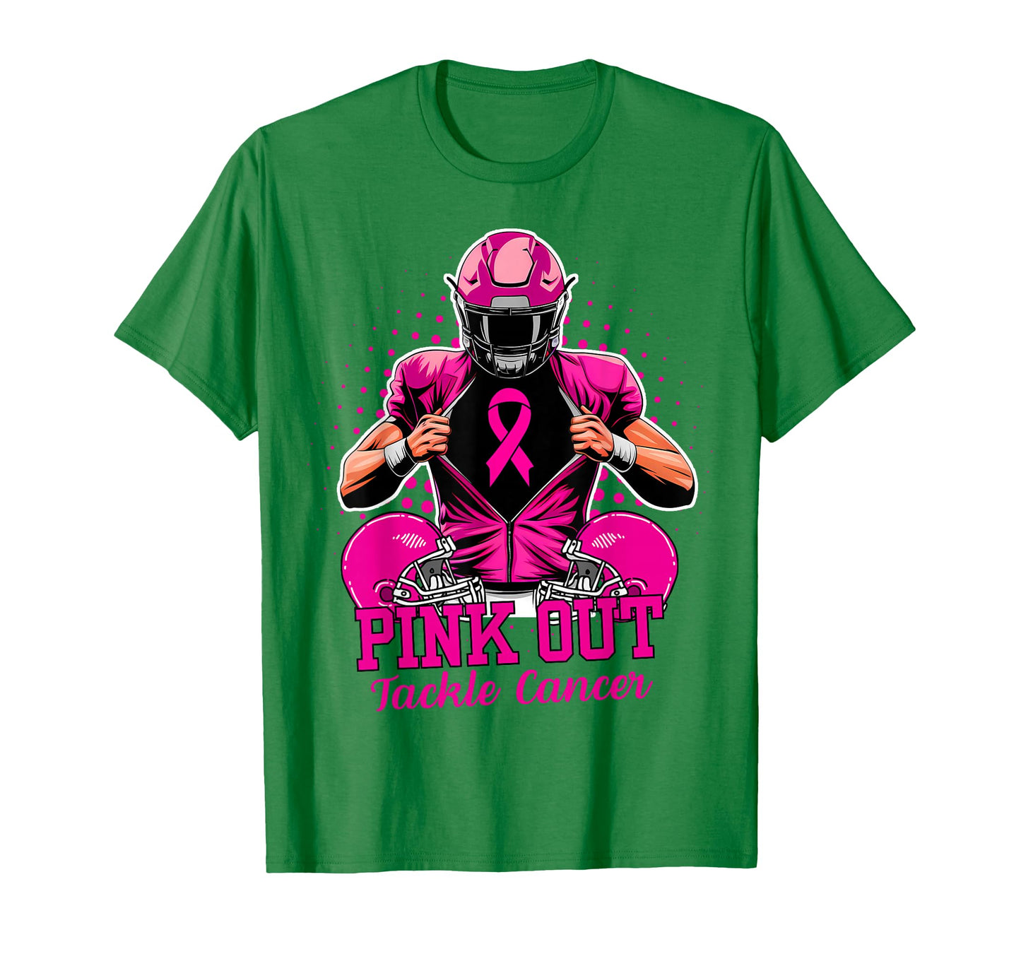 Breast Cancer Awareness Pink Ribbon Football Support Women T-Shirt