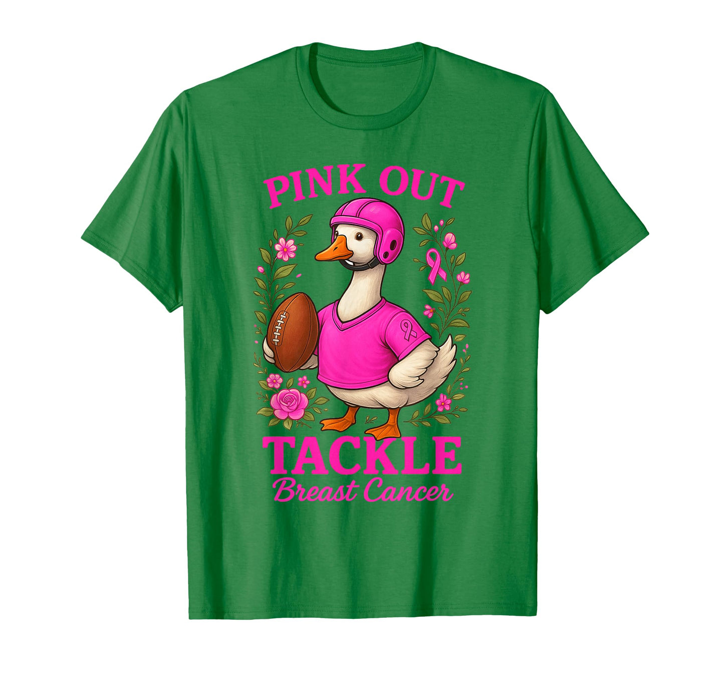Pink Out Tackle Breast Cancer American Football Goose Women T-Shirt