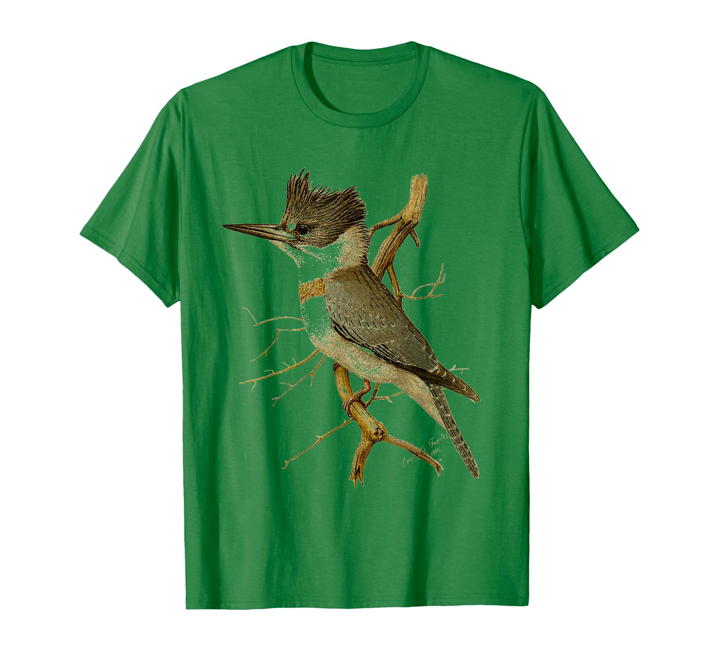 Kingfisher Birding for Birders Bird Lovers Kingfisher Bird T-Shirt - Kids, Unisex, Nature Lovers, Vacation Wear - White - Small - Short Sleeve - T-Shirt