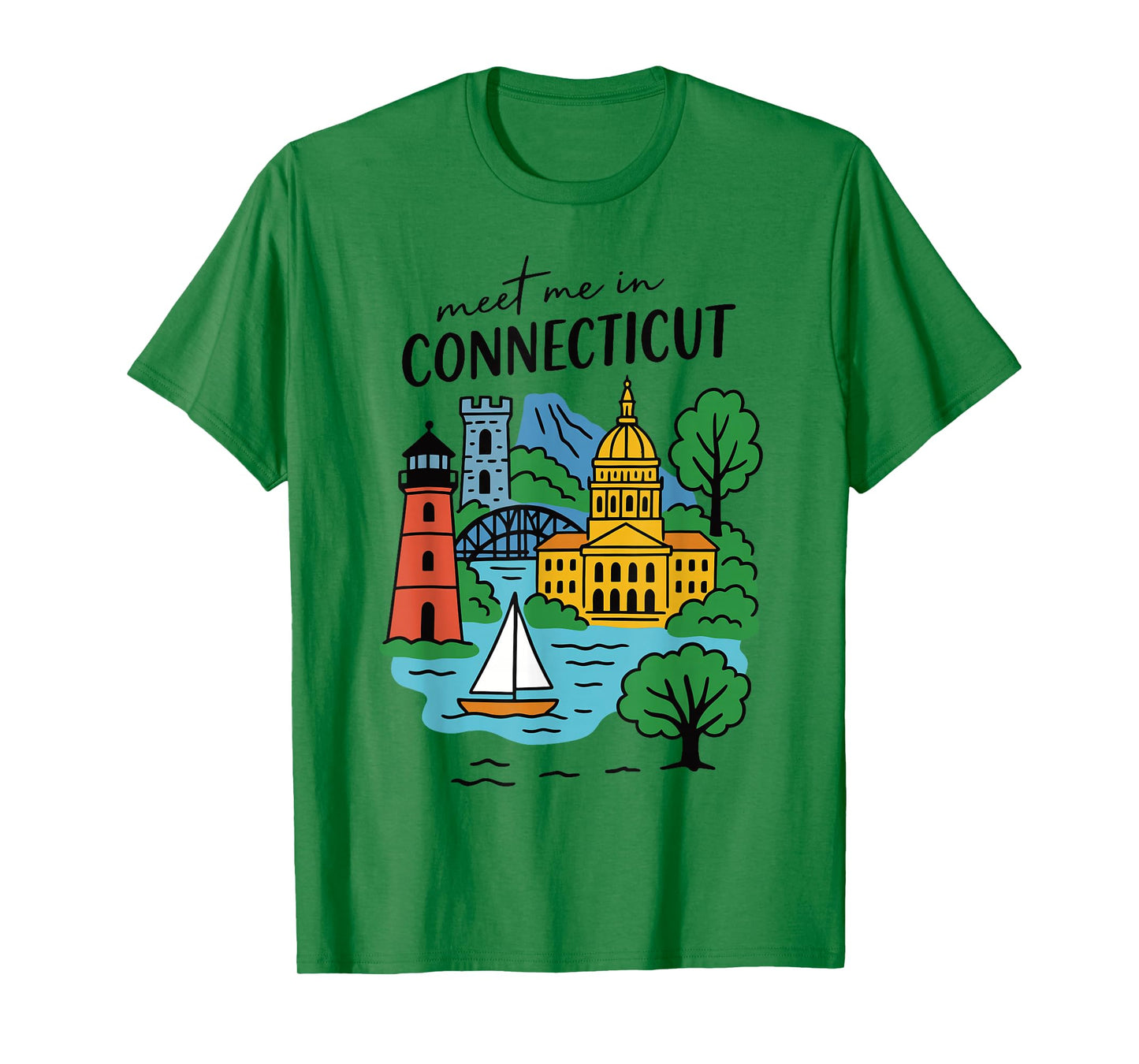 Meet me in Connecticut - Cute US State Travel Retro Design T-Shirt
