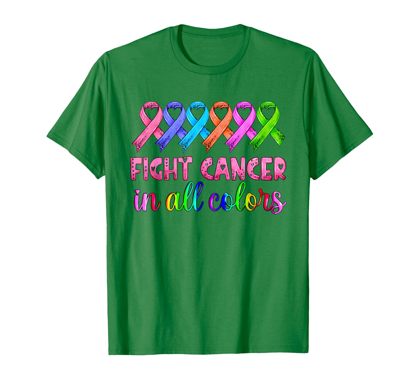 Fight Cancer In All Color Breast Cancer Awareness Womens T-Shirt
