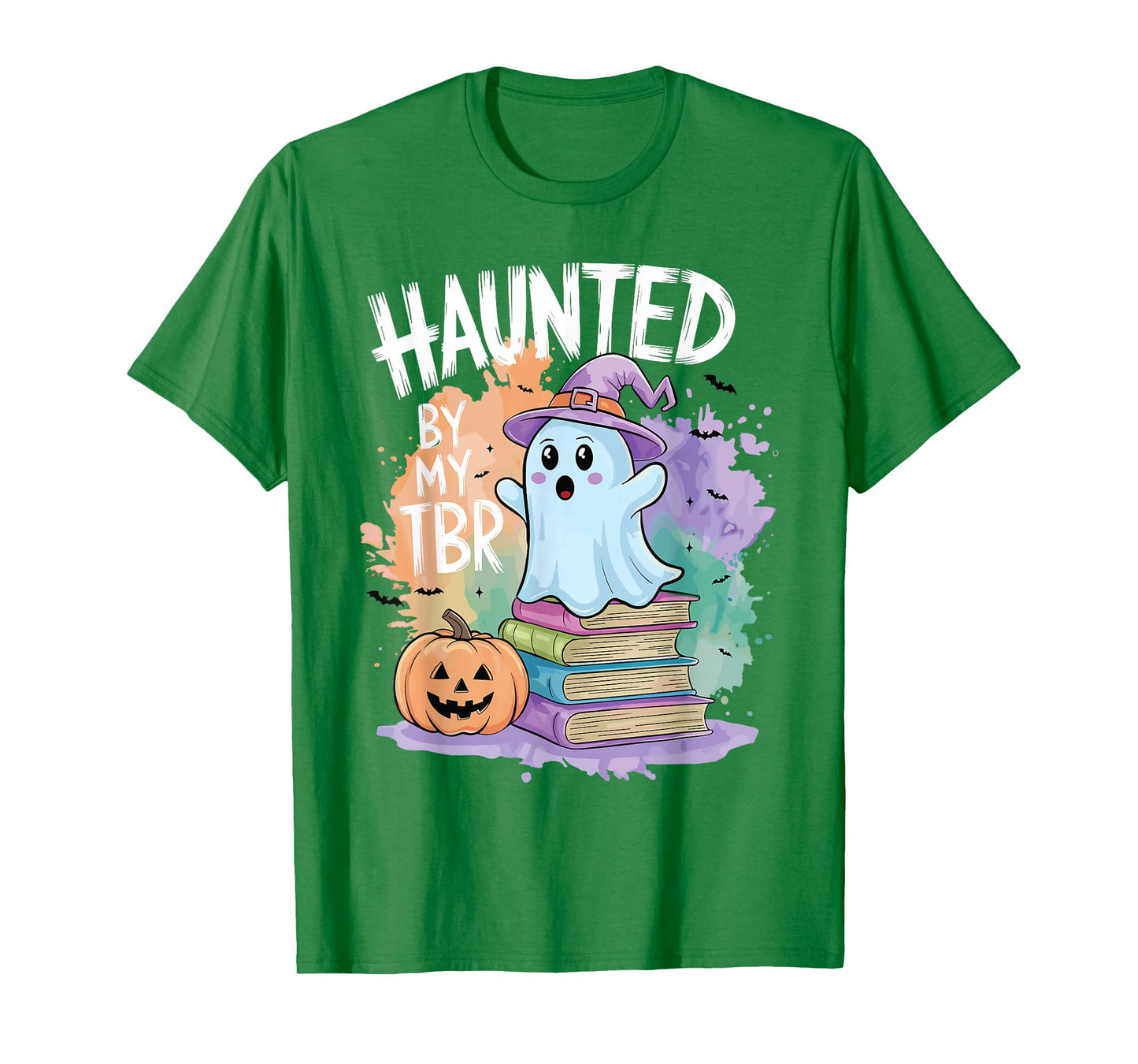 Haunted By My TBR Funny Book Lovers Ghost Halloween Bookworm T-Shirt