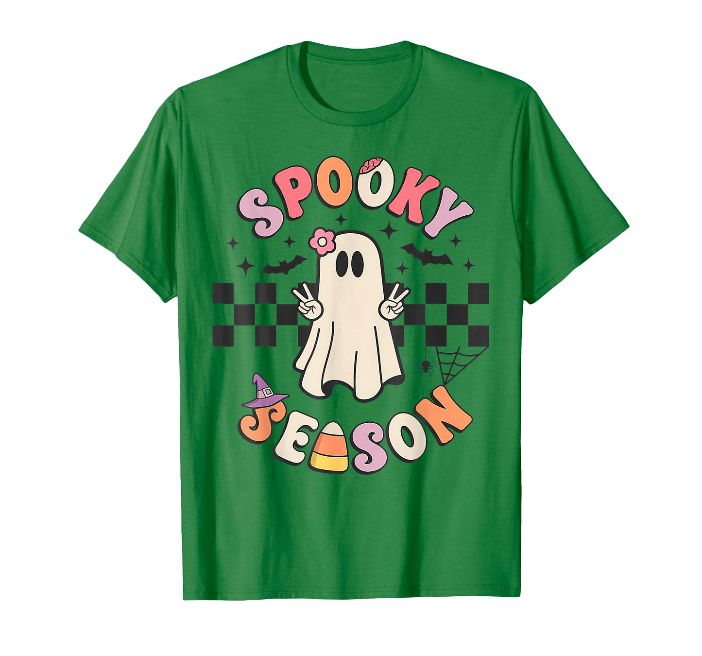 Spooky Season Retro Happy Halloween Ghost Women Toddler Girl T-Shirt