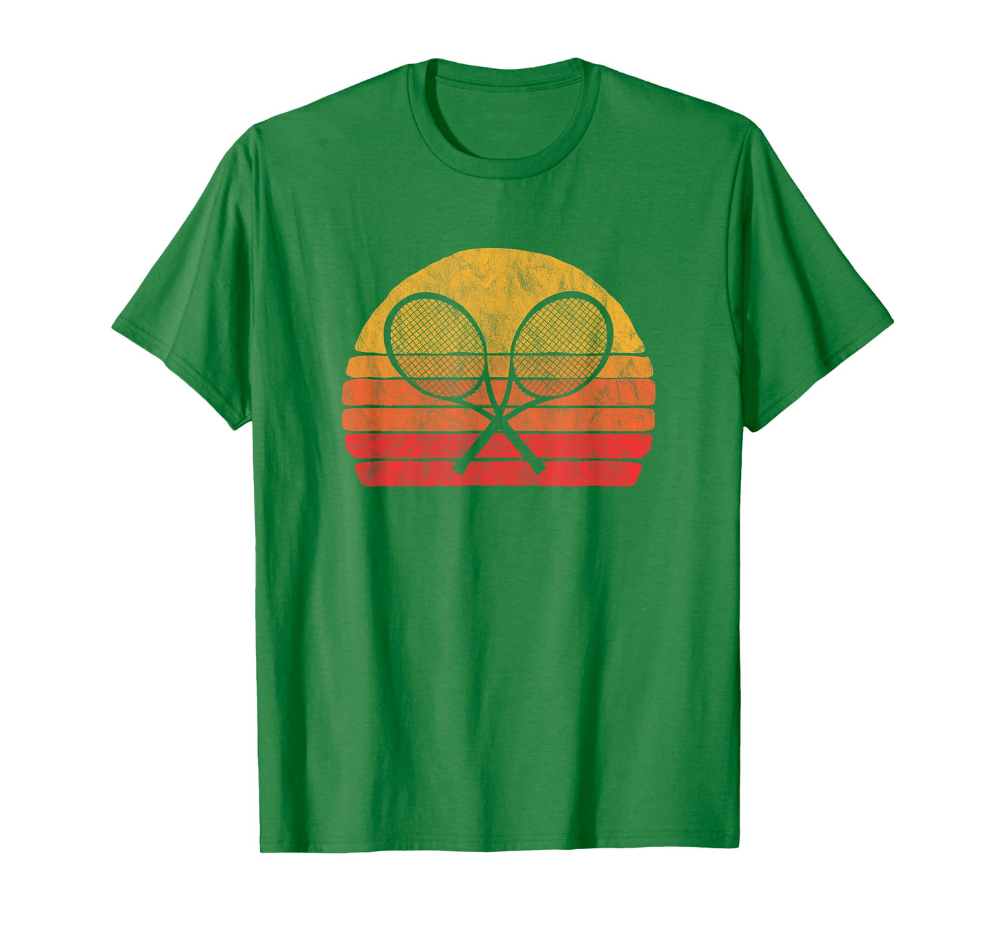 Crossed Tennis Racquets Retro 80s Sun Vintage Graphic T-Shirt