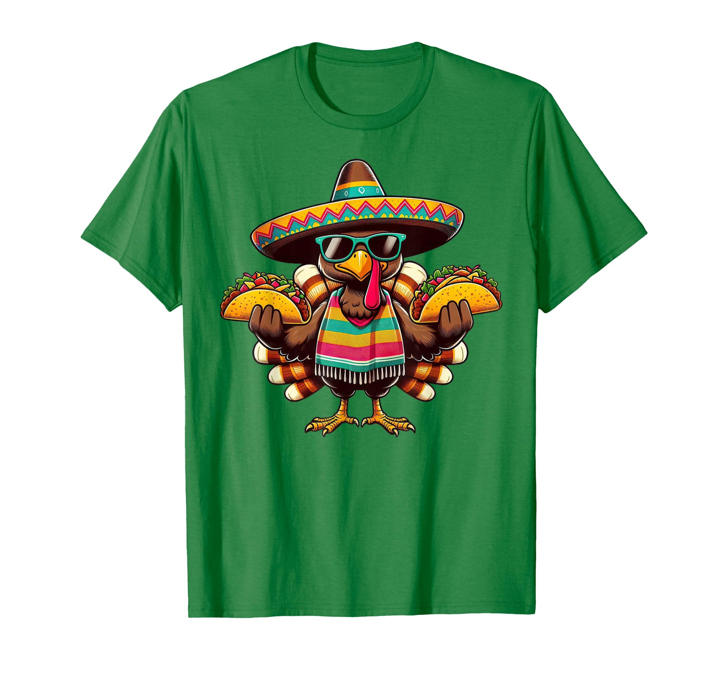 Funny Thanksgiving Turkey Eat Tacos Mexican Thanksgiving Fun T-Shirt