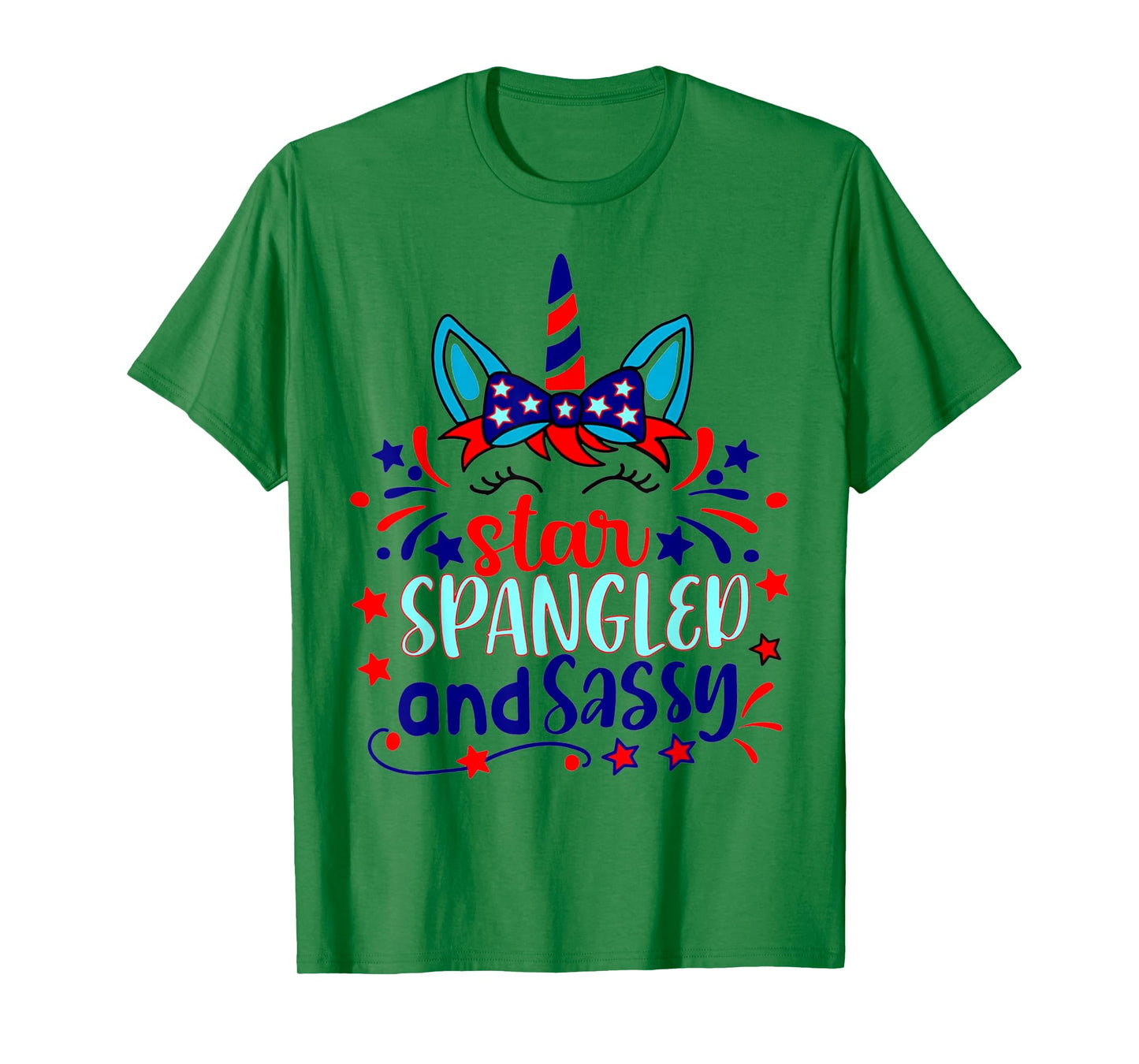 Star Spangled And Sassy Unicorn Patriotic 4th Of July T-Shirt for Women Kids Men