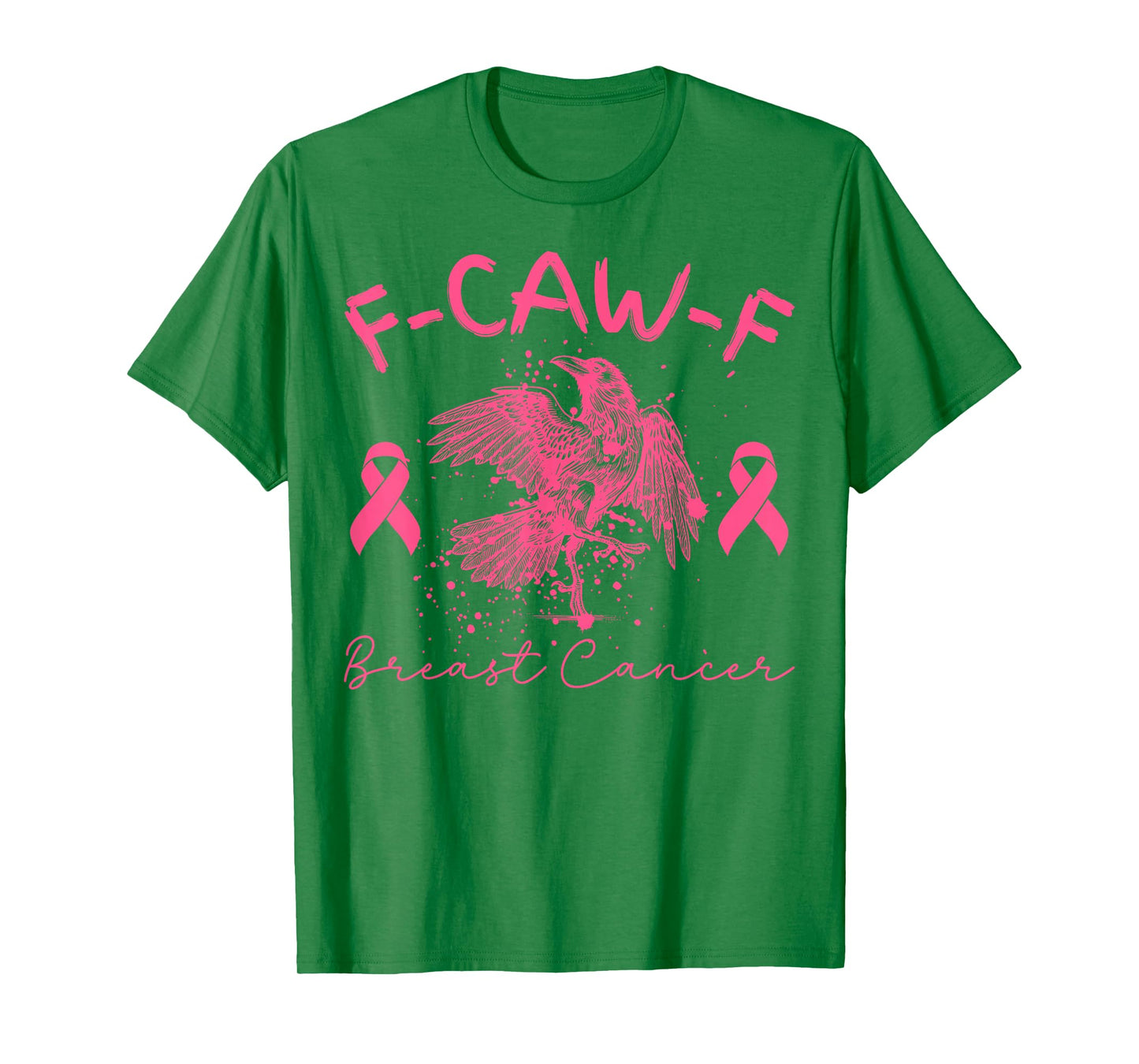 F Caw F Crow Raven Breast Cancer Awareness Pink Ribbon T-Shirt