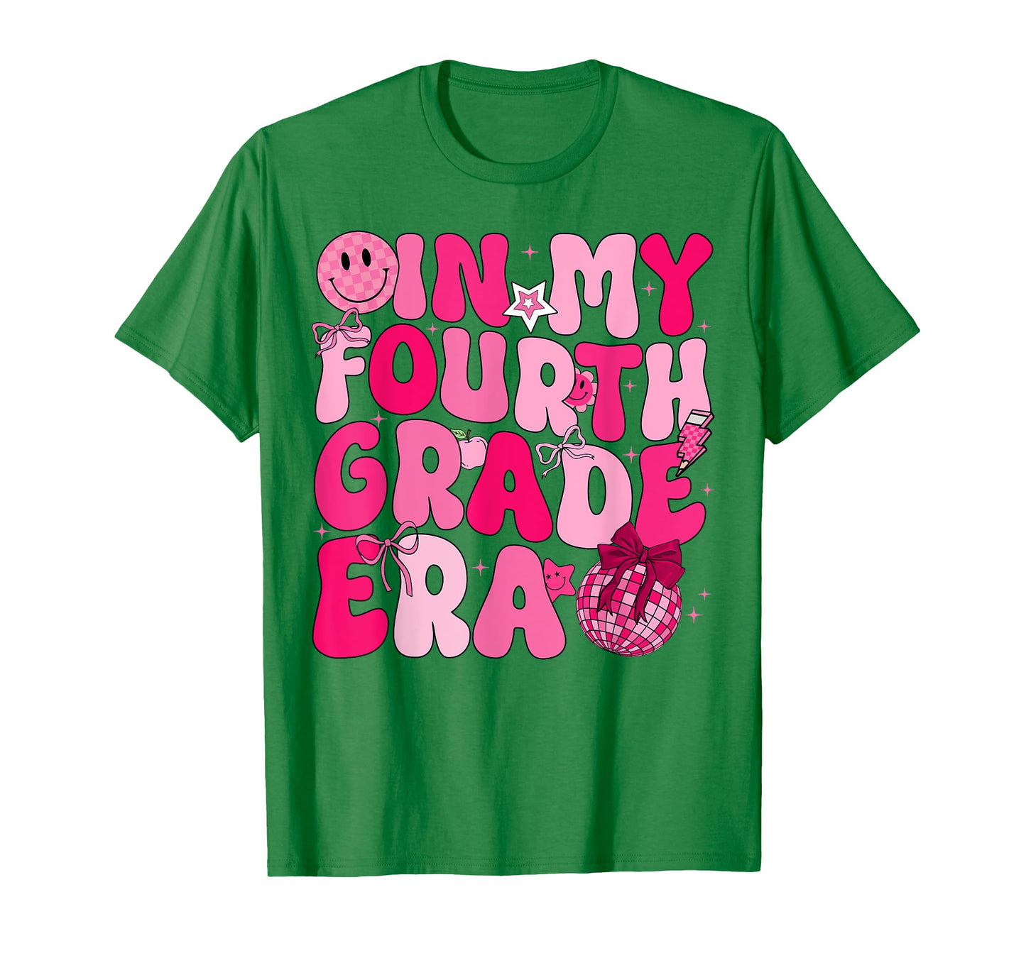 Pink Fourth Grade Era 4th Back To School Grade Teacher T-Shirt