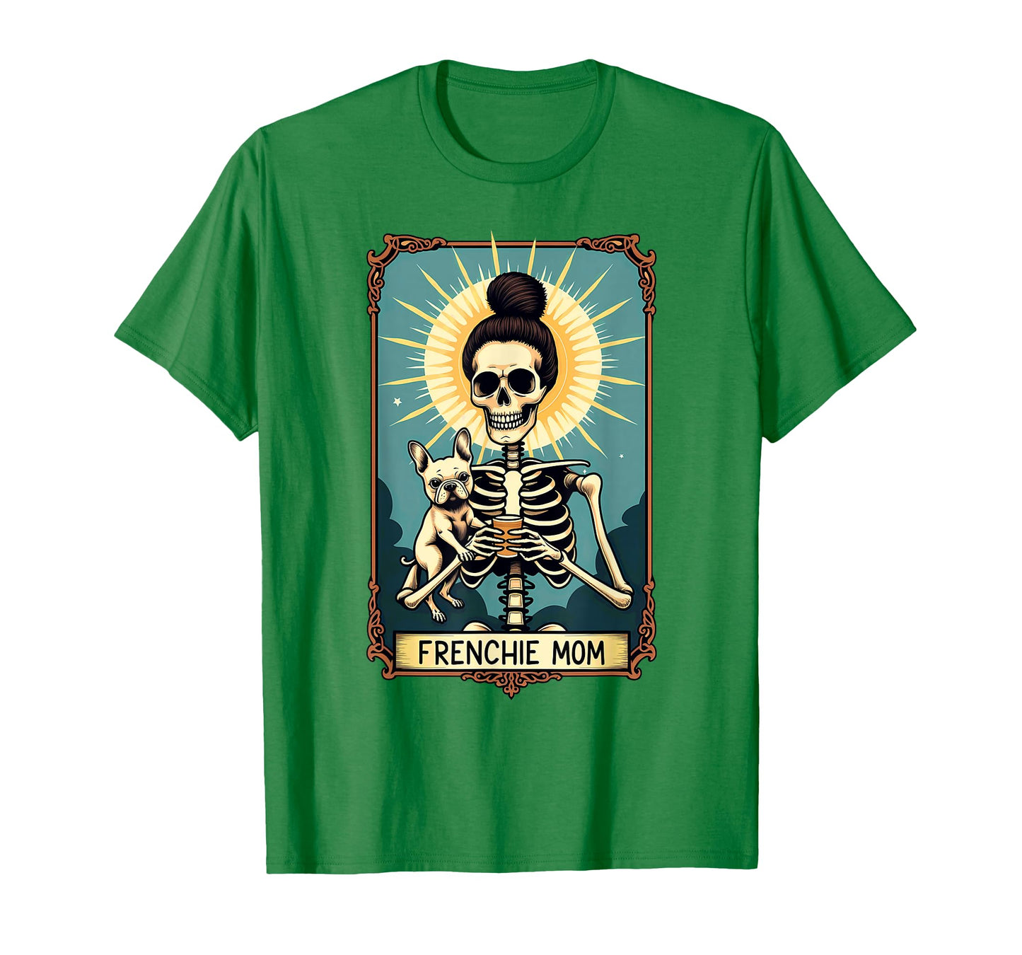 Gothic Tarot Card French Bulldog Skeleton Mom T-Shirt