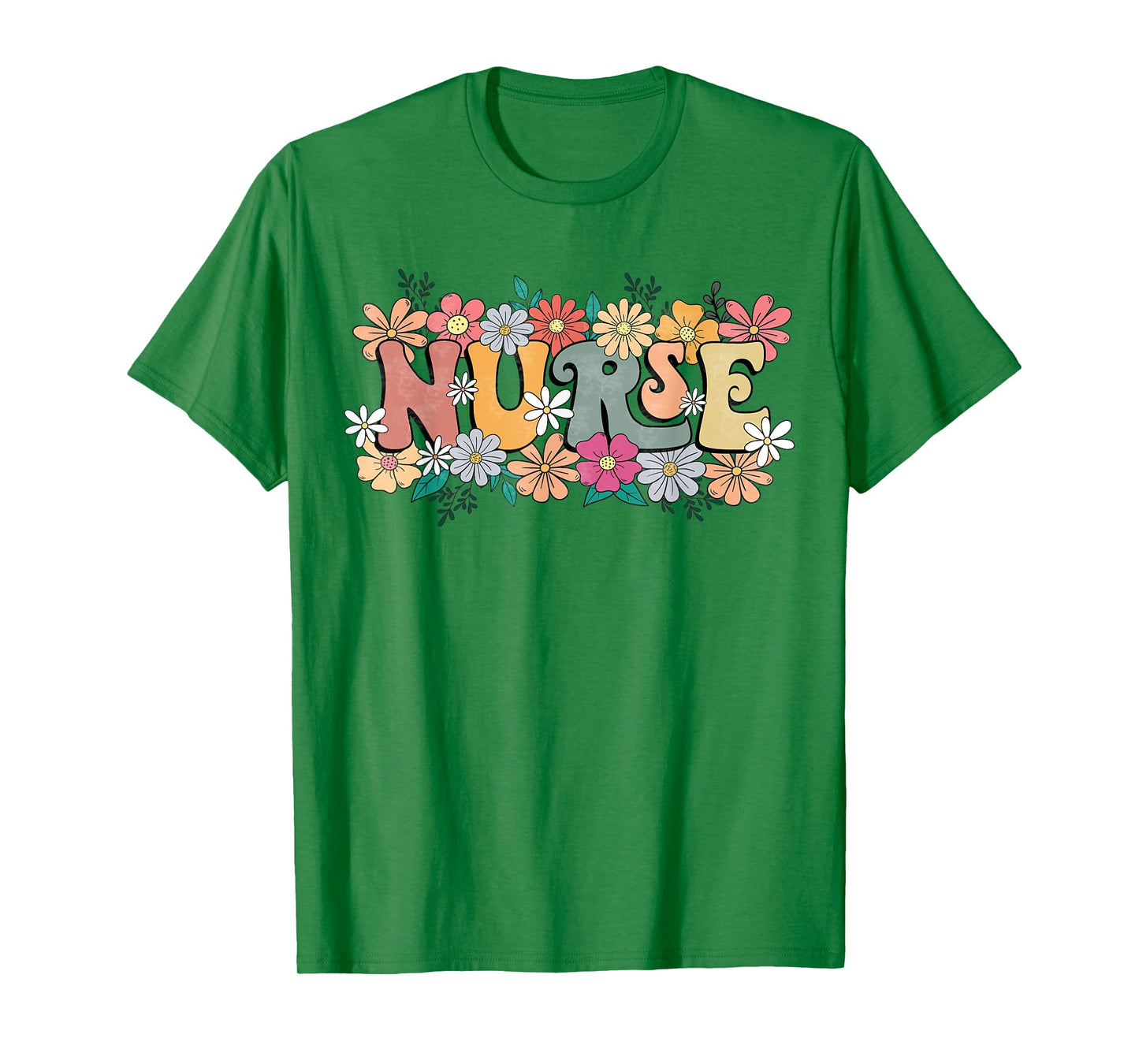 Retro Groovy Nurse Flower Nursing Happy Nurse Week 2025 T-Shirt