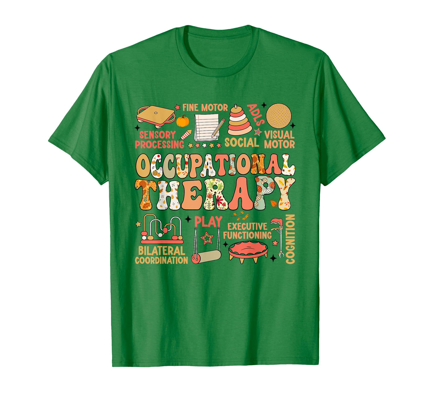 Occupational Therapy Fall Autumn OT Retro Thanksgiving T-Shirt