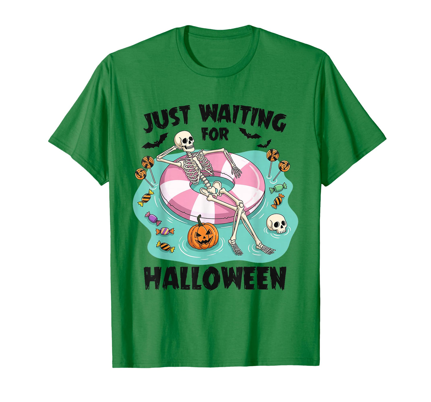 Spooky Summer Skeleton Just Waiting for Halloween T-Shirt