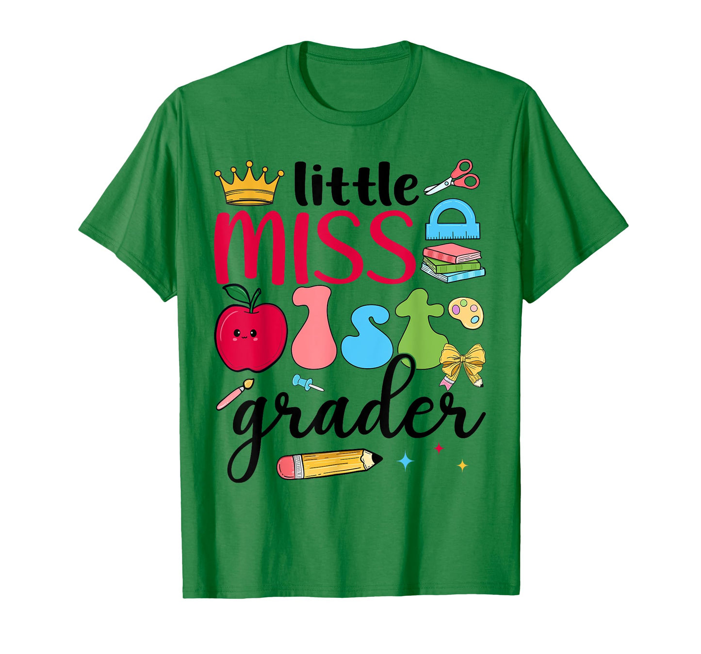 Little Miss 1st Grader First Day Of School First Grade Girls T-Shirt