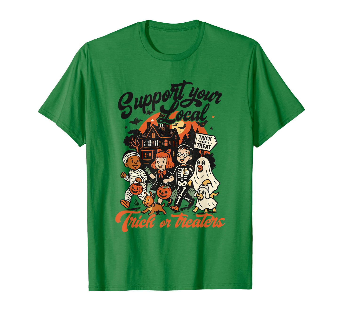 Support Your Local Trick or Treaters Vintage Halloween Witch T-Shirt