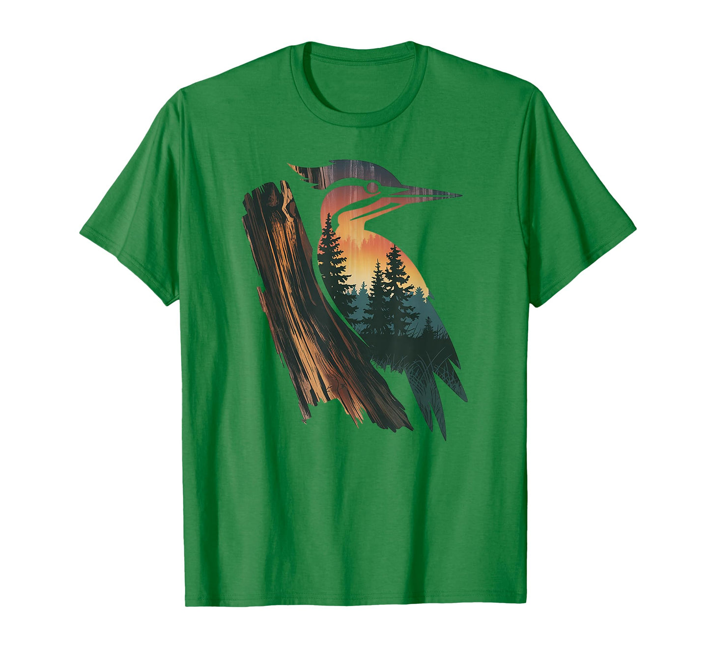 Woodpecker Hunting Hiking Outdoor Camping Forest Men Women T-Shirt