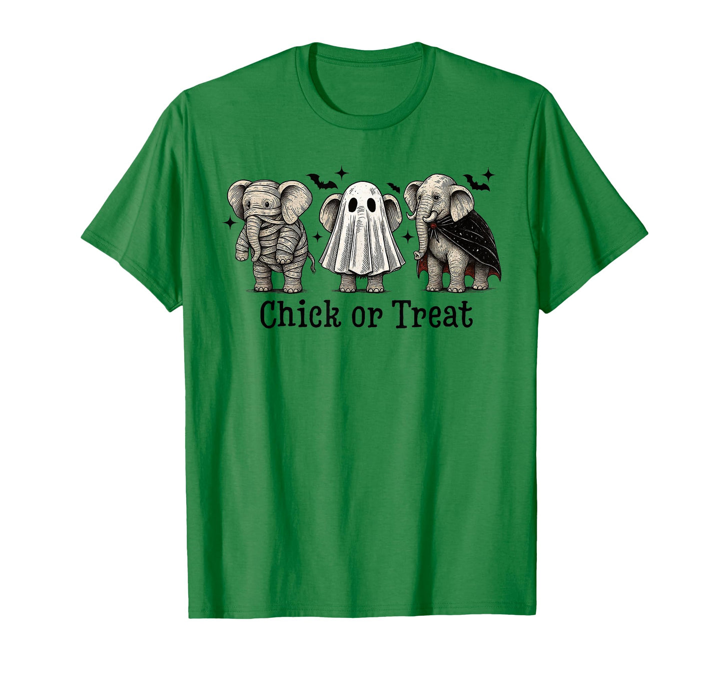 Chick Or Treat Elephant Ghost Spooky Skeleton Halloween Kids T-Shirt